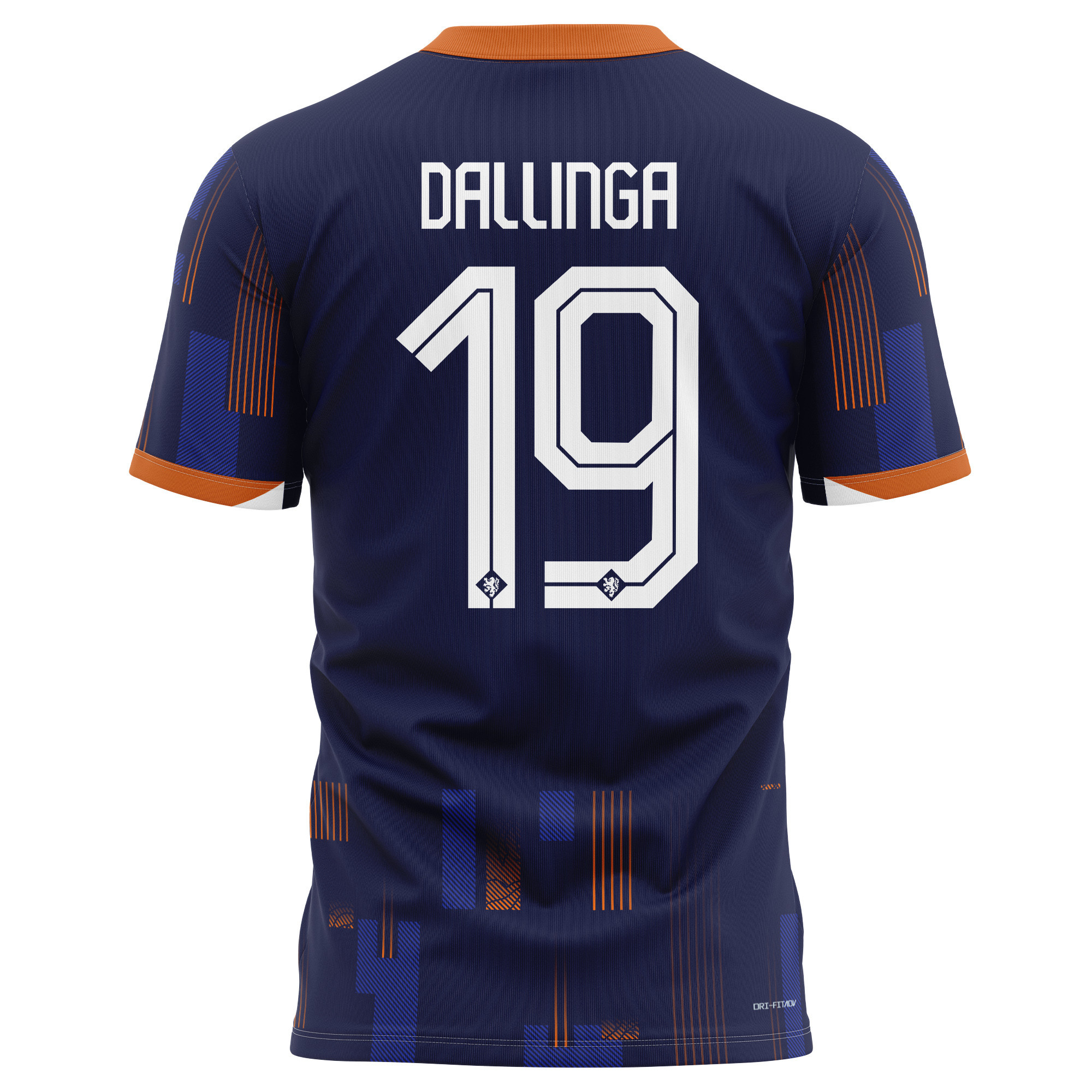 Thijs Dallinga 19 Netherlands National Team 2024 Away Kits AOP T-shirt - Navy