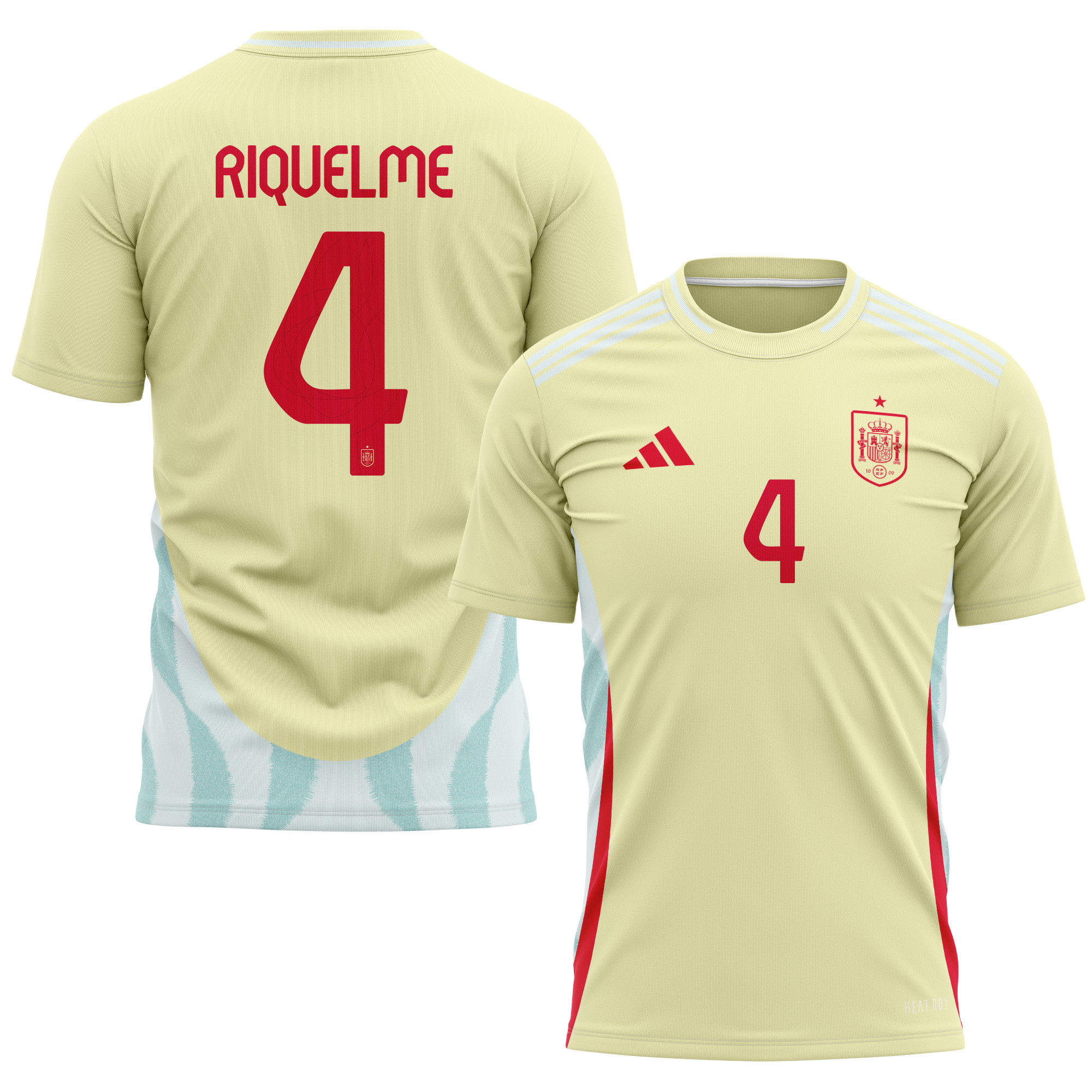 Rodrigo Riquelme 4 Spain National Team 2024 Away Kits AOP T-shirt - Yellow