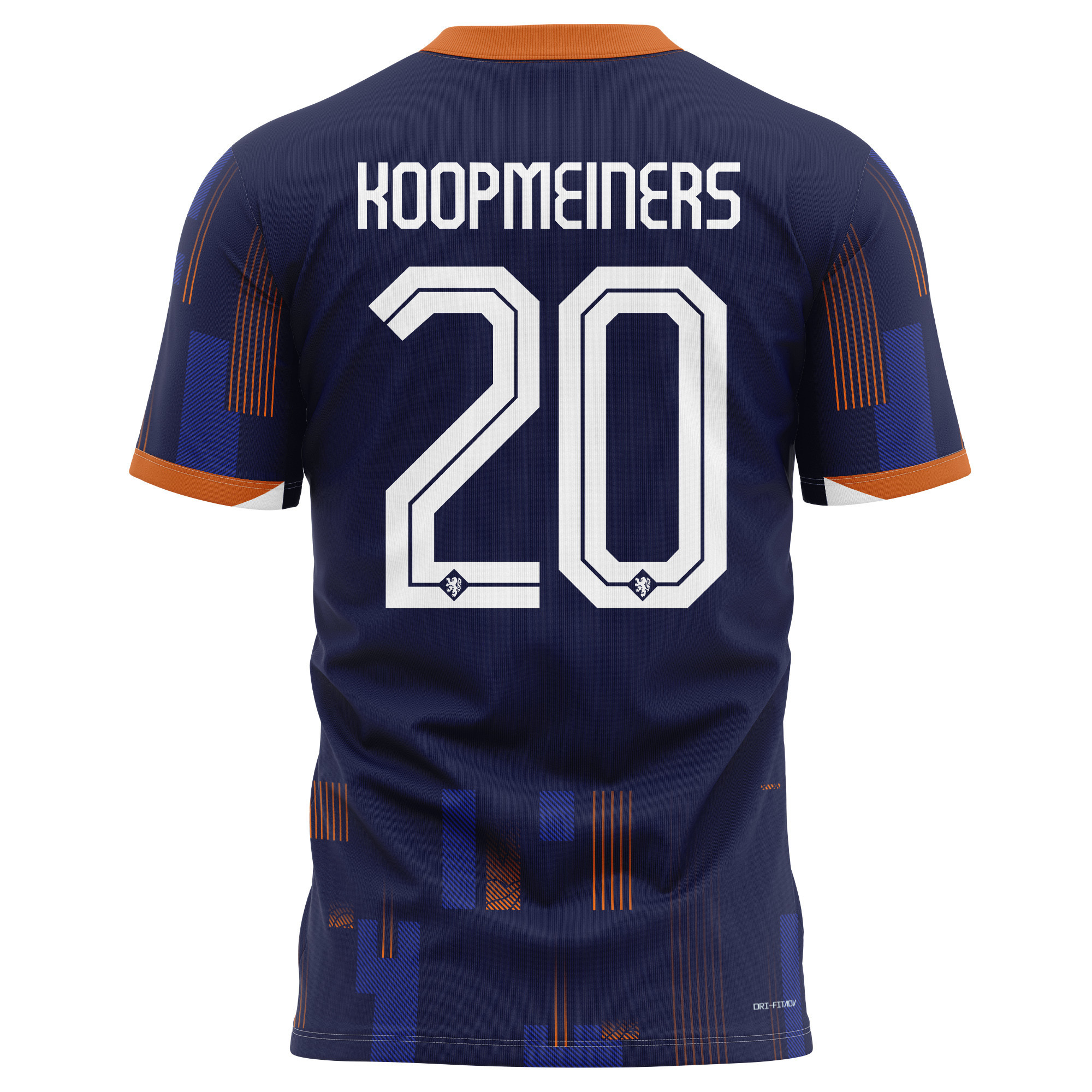 Teun Koopmeiners 20 Netherlands National Team 2024 Away Kits AOP T-shirt - Navy