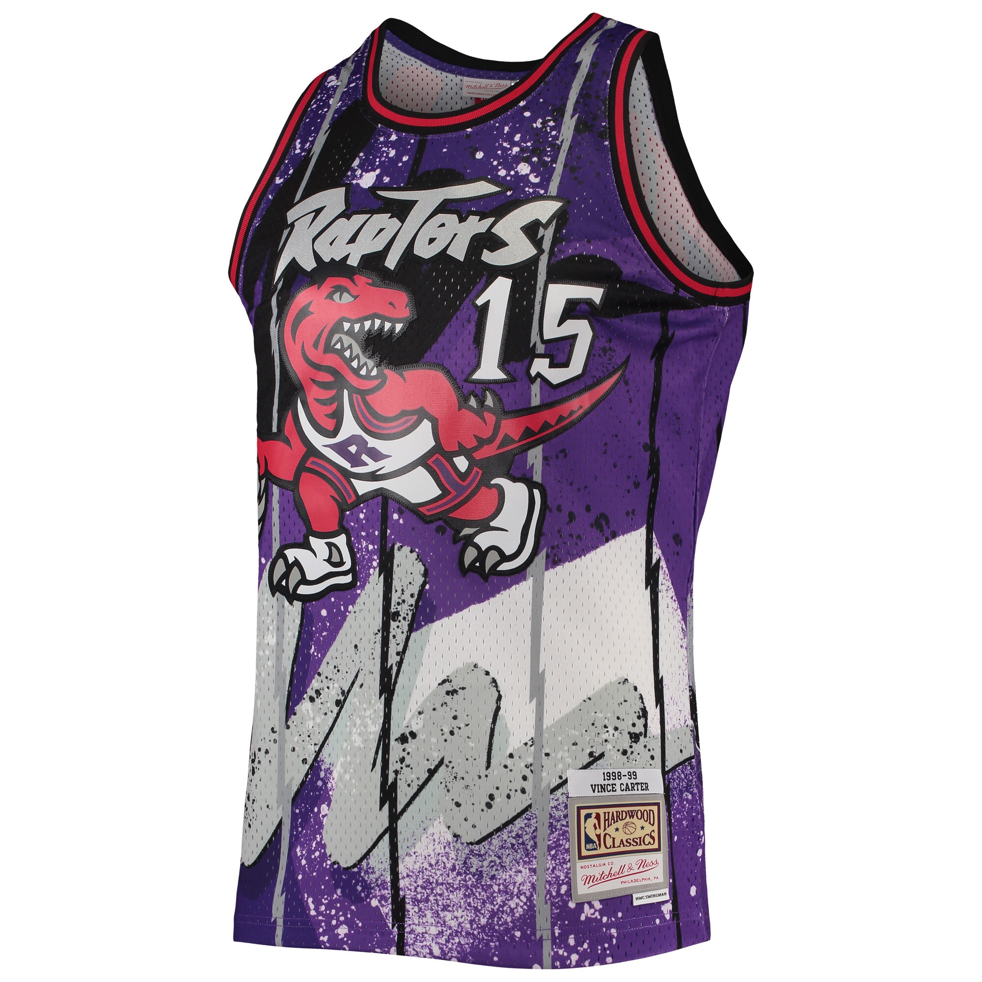Vince Carter Toronto Raptors Mitchell & Ness Hardwood Classics 1998\/99 Hyper Hoops Swingman Jersey - Purple