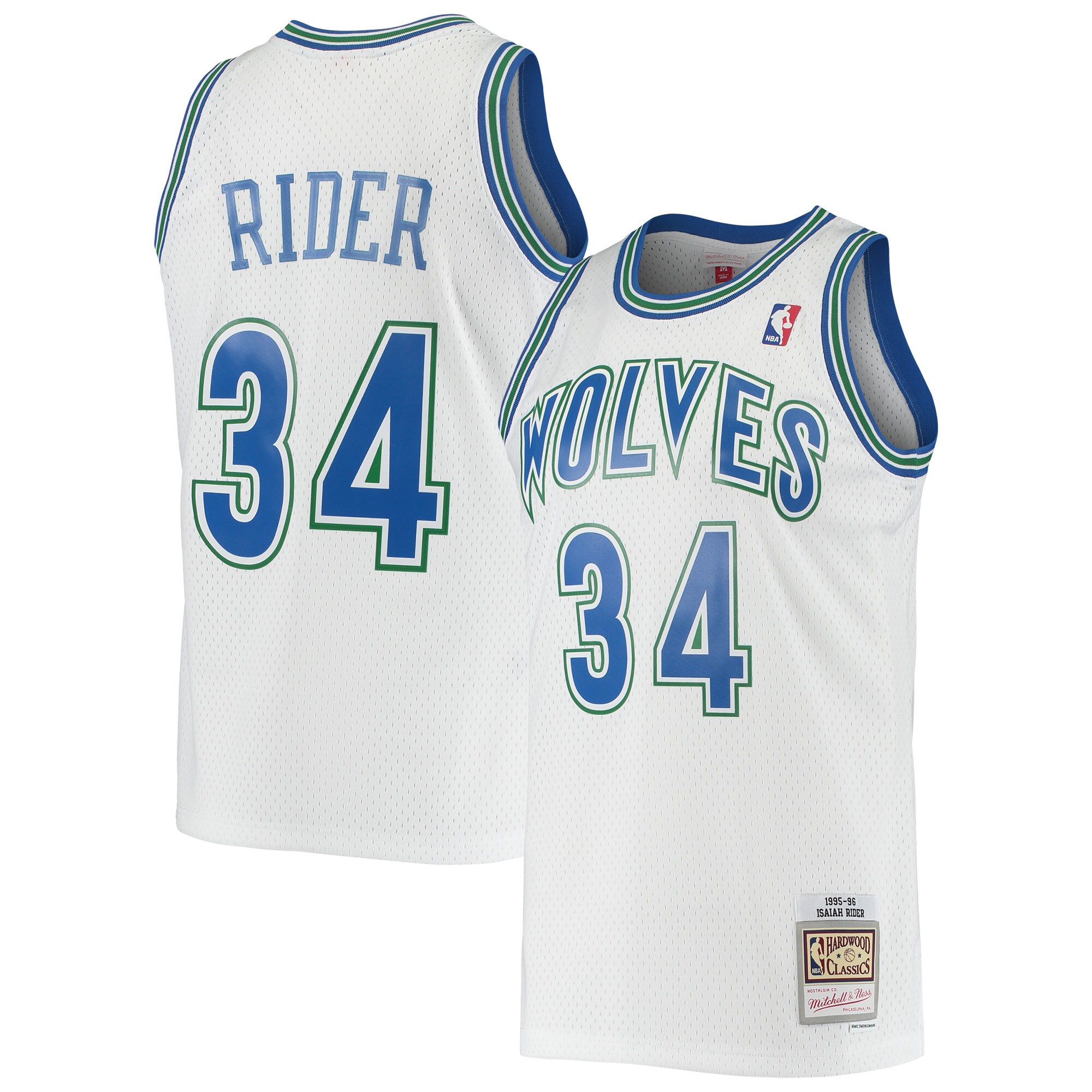 Isaiah Rider Minnesota Timberwolves Mitchell & Ness 1995\/96 Hardwood Classics Swingman Jersey - White