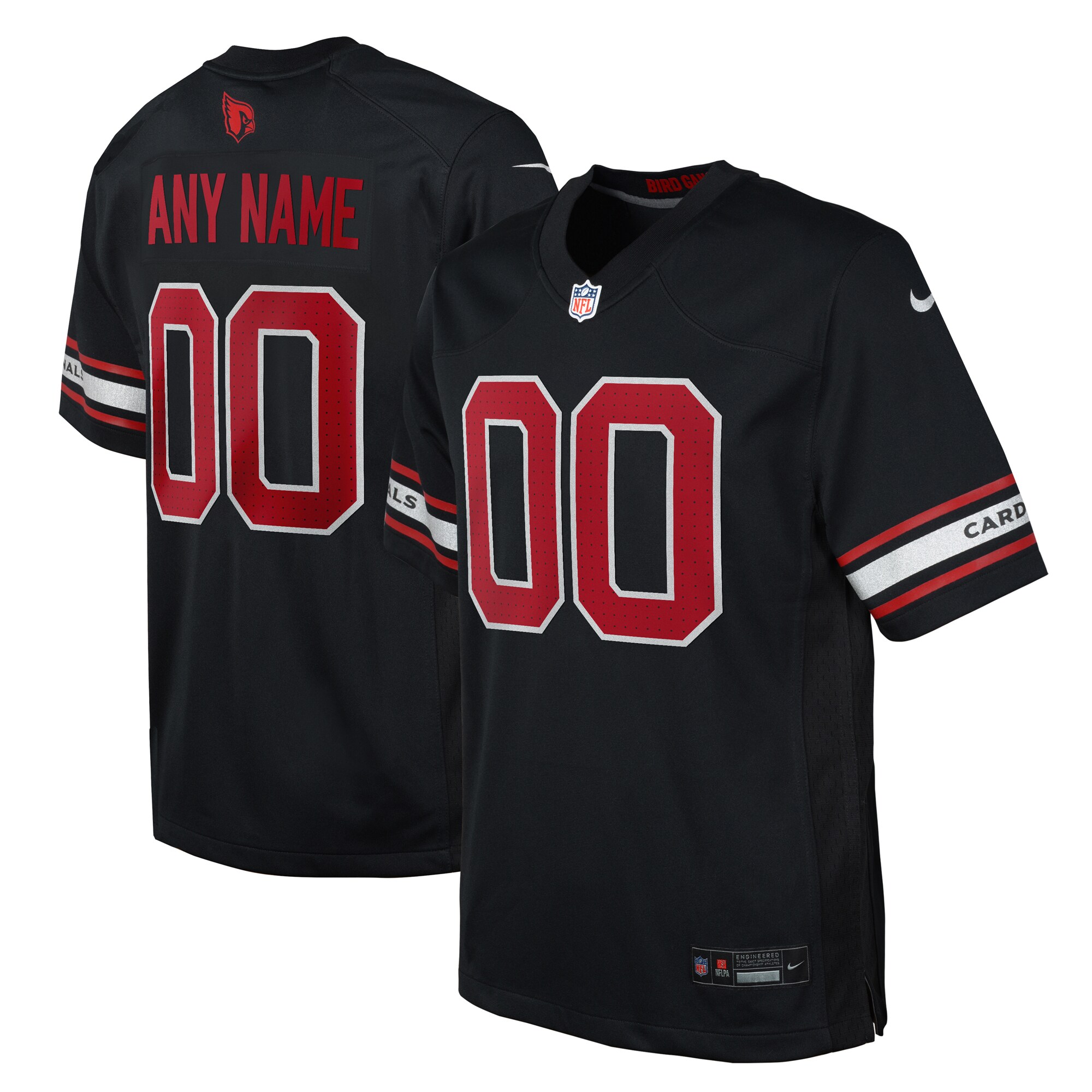 Arizona Cardinals  Youth Alternate Custom Game Jersey - Black