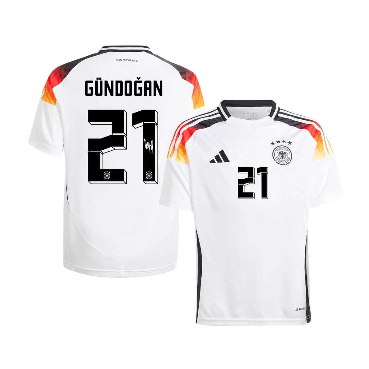 İlkay Gündoğan 21 Signed Germany National Team 2024/25 YOUTH Jersey Autographed - Home