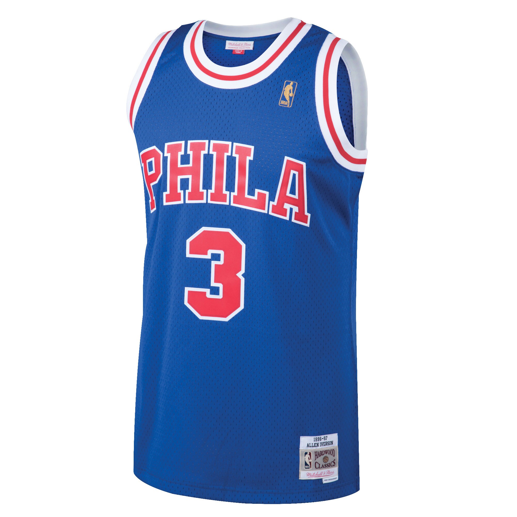 Allen Iverson Philadelphia 76ers Mitchell & Ness 1996\/97 Hardwood Classics Throwback Swingman Jersey - Royal