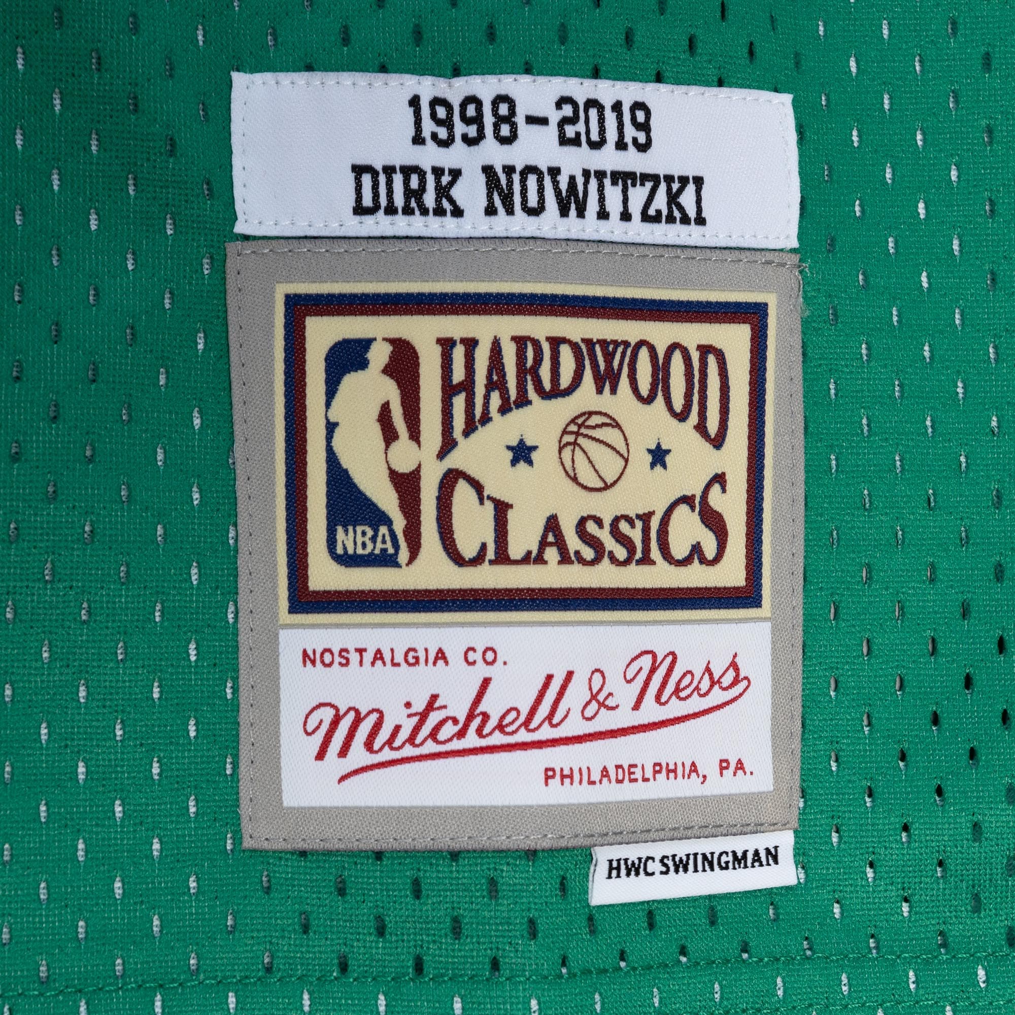 Dirk Nowitzki Dirk Nowitzki Mitchell & Ness Hardwood Classics 1998\/2019 Split Swingman Jersey - Blue\/Green