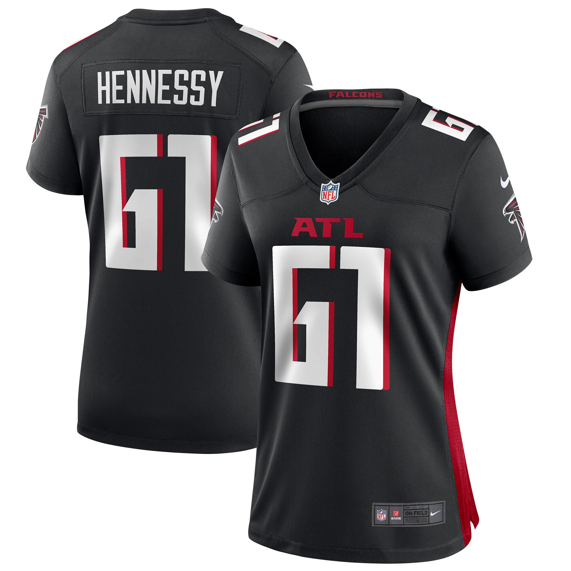 Matt Hennessy Atlanta Falcons  Women's Game Jersey - Black