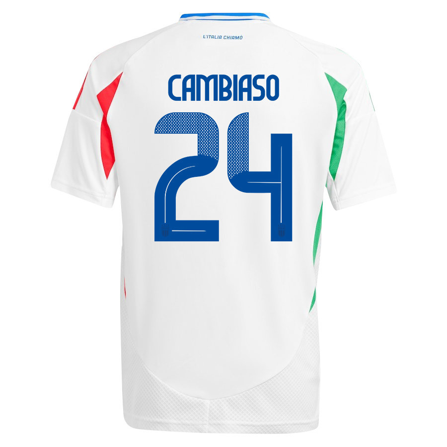 Andrea Cambiaso 24 Italy National Team 2024/25 Away YOUTH Jersey - White