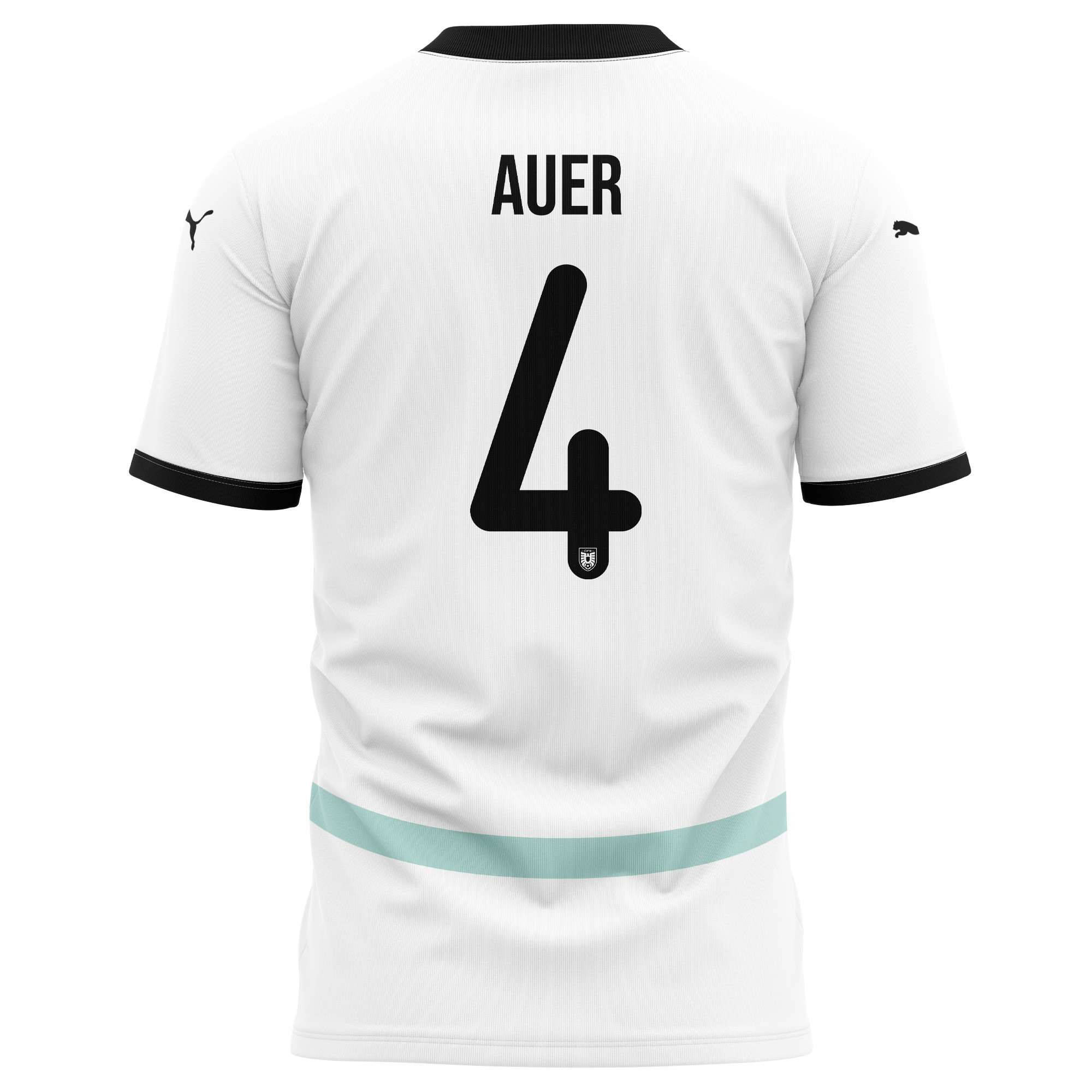 Jonas Auer 4 Austria National Team 2024/25 Away Kits AOP T-shirt - White