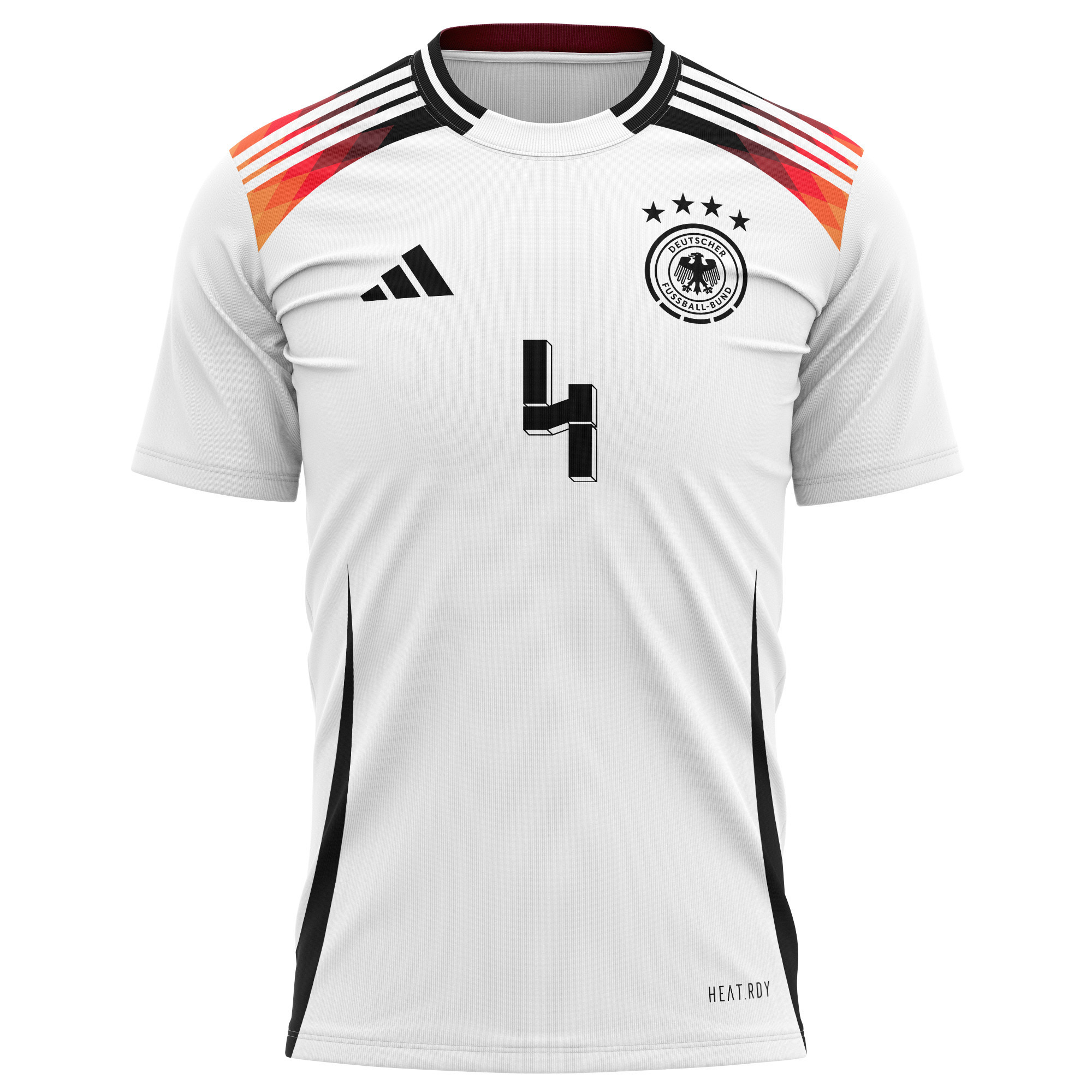 Jonathan Tah 4 Germany National Team 2024 Home Kits AOP T-shirt - White