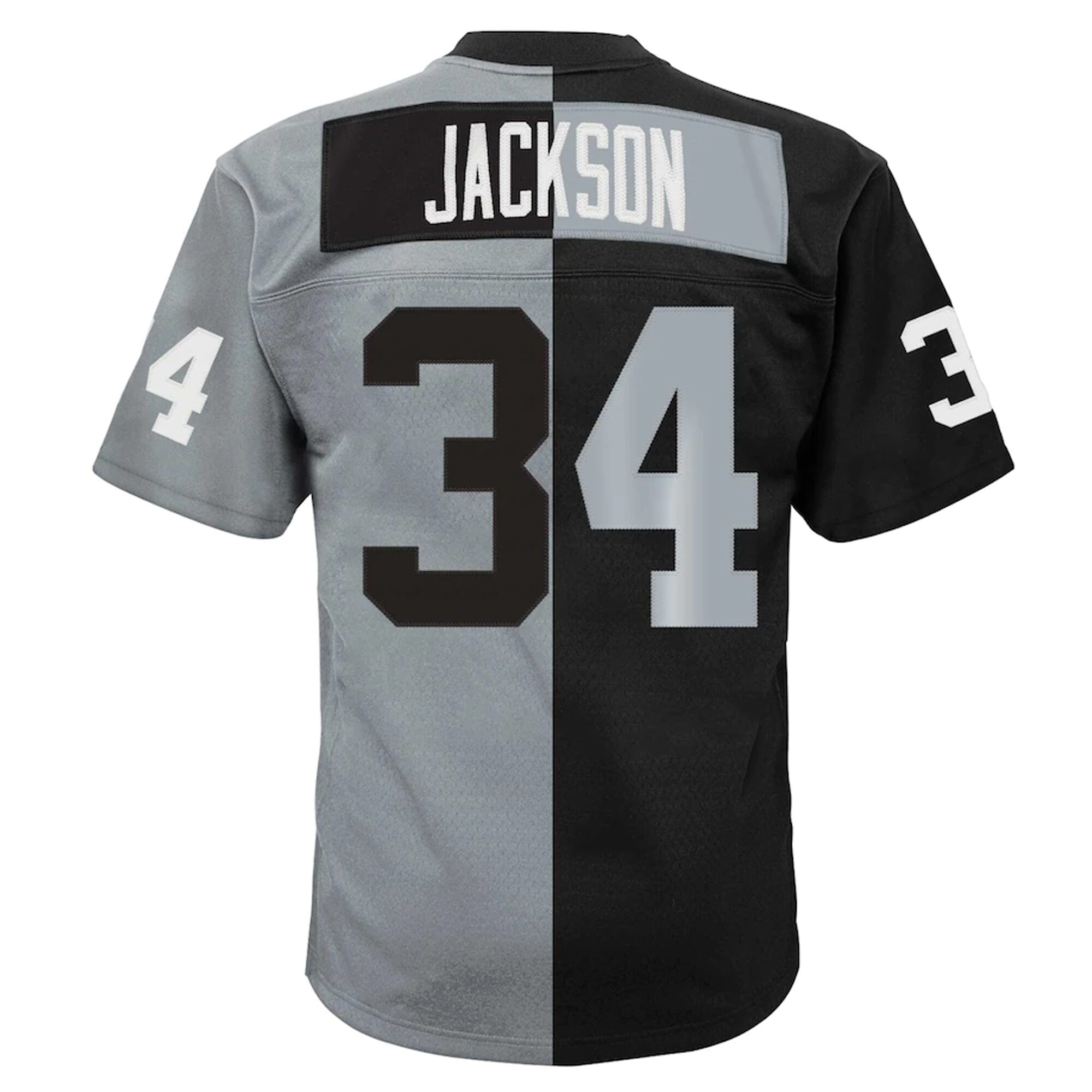 Bo Jackson Las Vegas Raiders Mitchell & Ness Youth Split Legacy Jersey - Black\/Silver