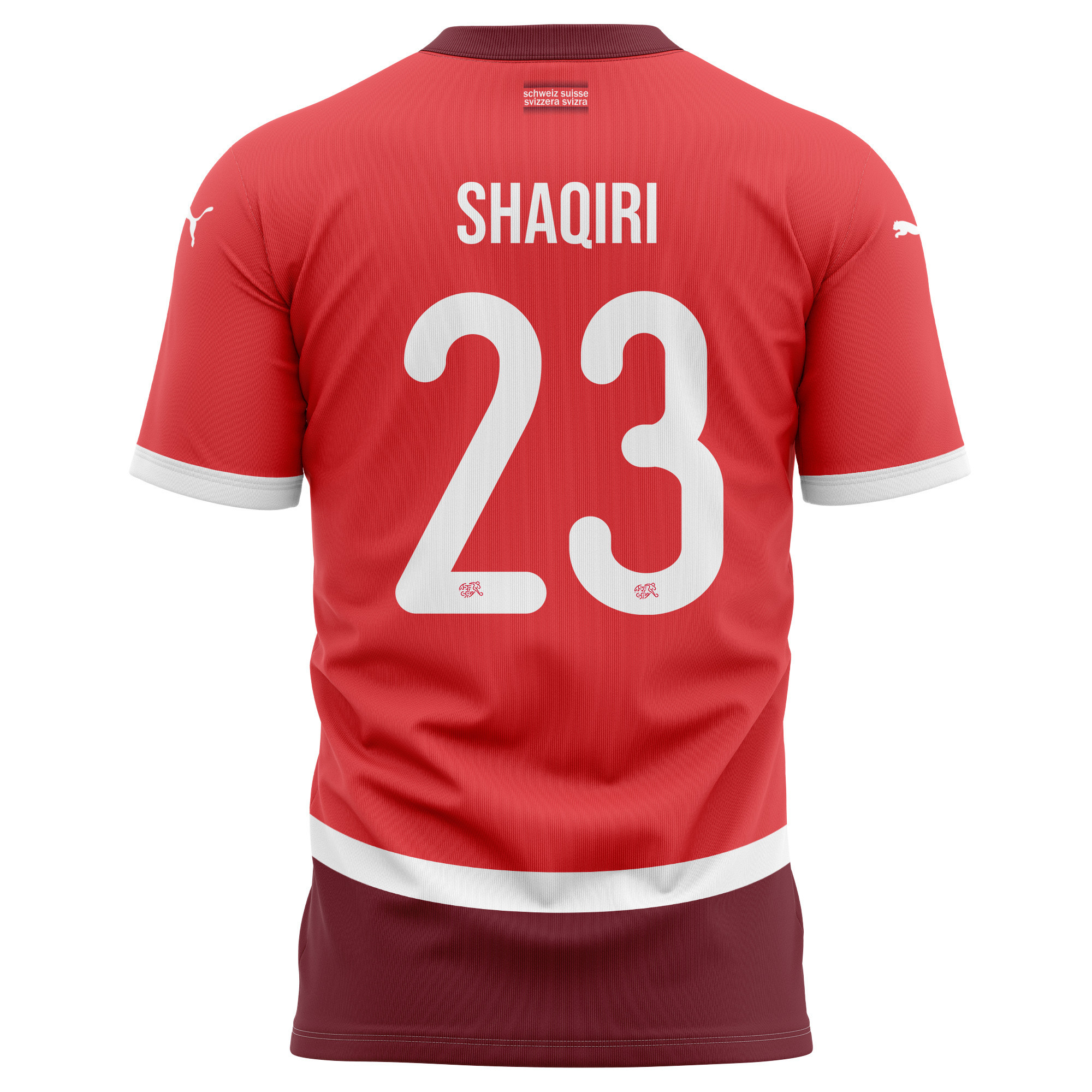 Xherdan Shaqiri 23 Switzerland National Team 2024/25 Home Kits AOP T-shirt - Red