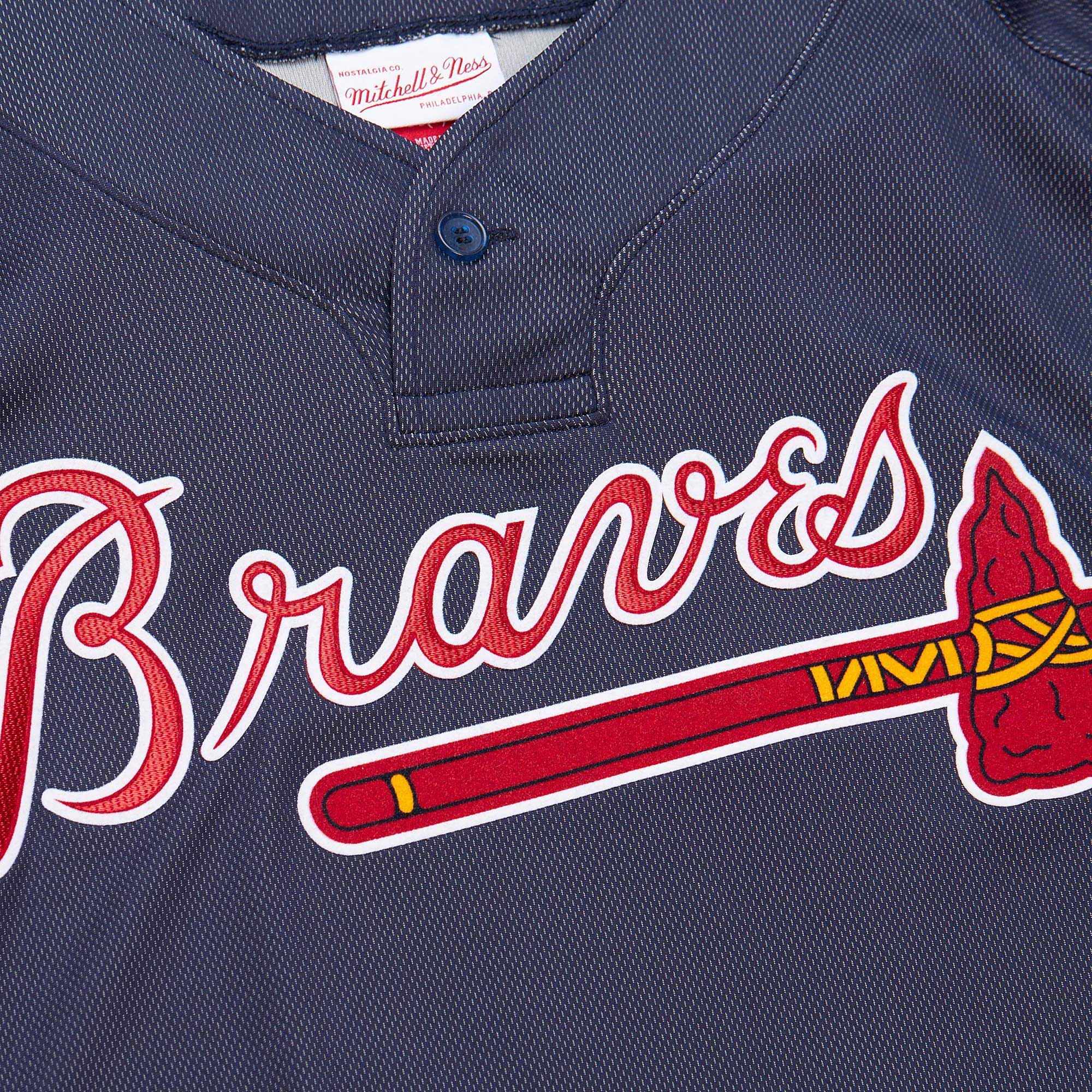 John Smoltz Atlanta Braves Mitchell & Ness Cooperstown Collection Mesh Batting Practice Jersey - Navy