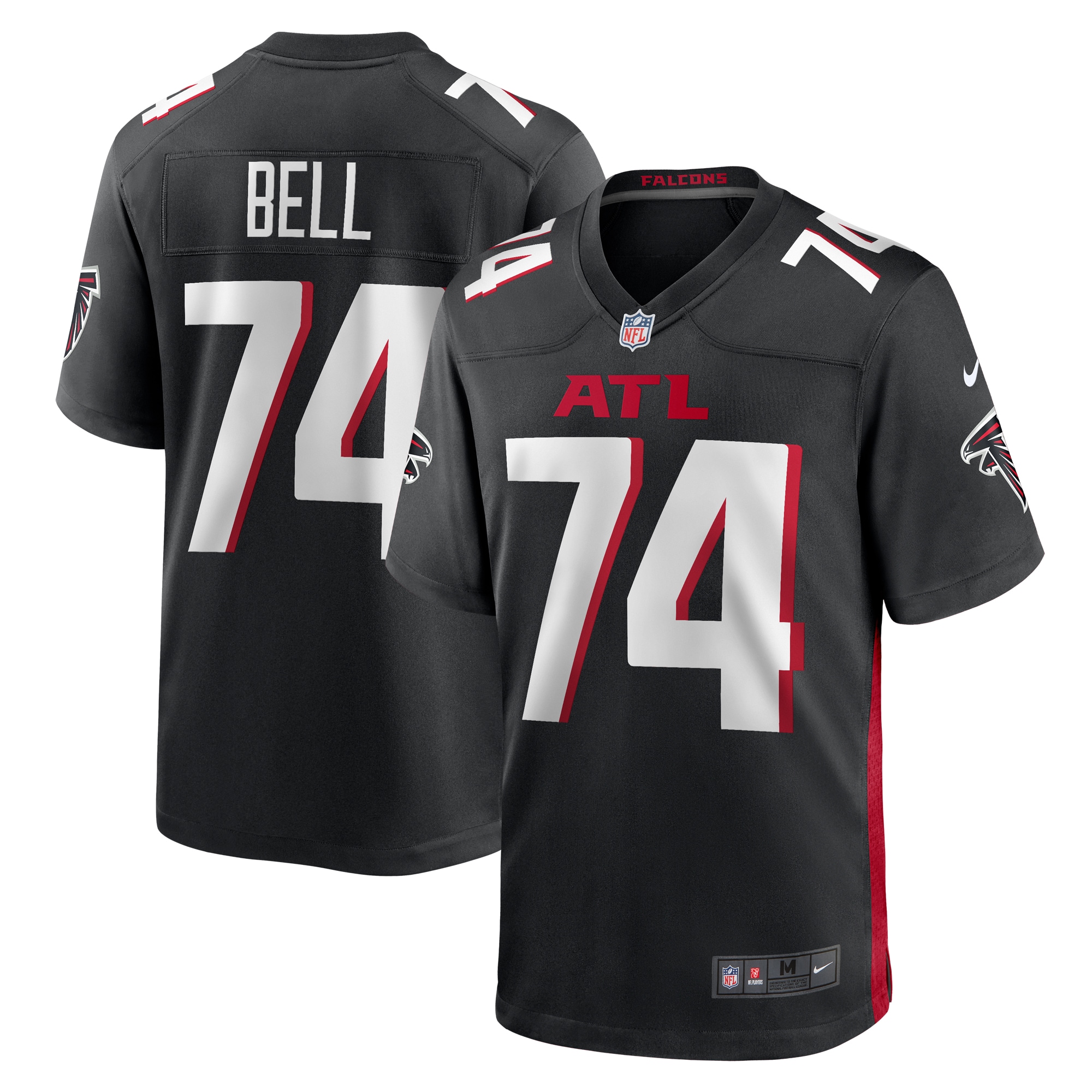 Travis Bell Atlanta Falcons  Team Game Jersey -  Black