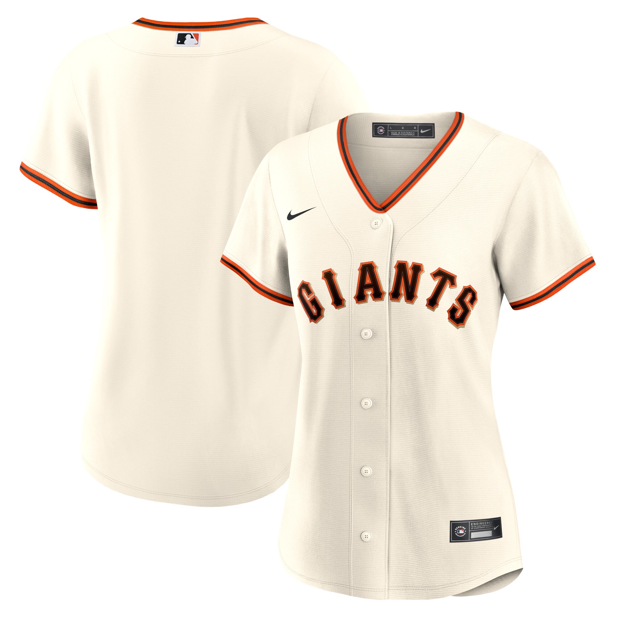 San Francisco Giants  Women's Home Blank Replica Jersey - Cream