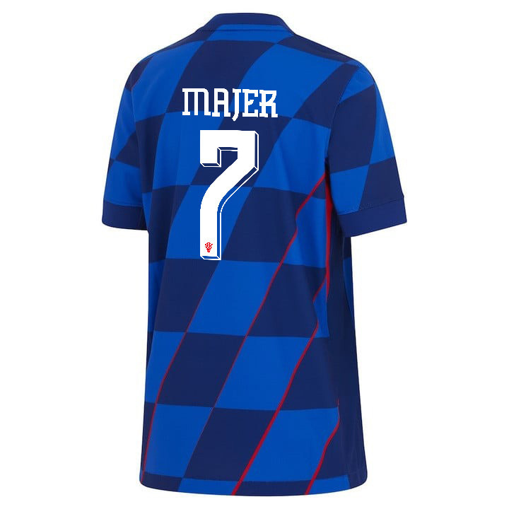 Lovro Majer 7 Croatia National Team 2024 Away YOUTH Jersey - Blue