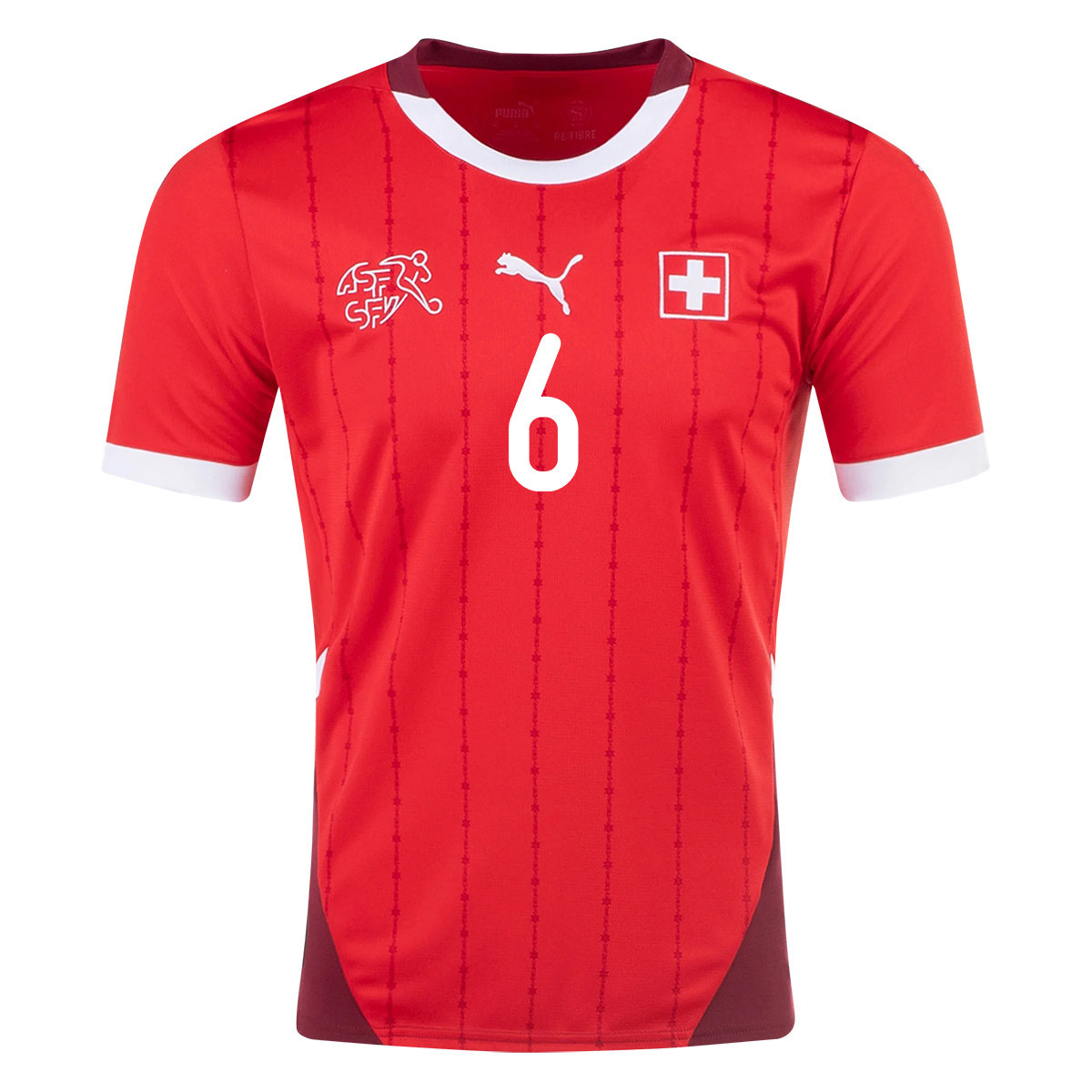 Denis Zakaria 6 Switzerland National Team 2024/25 Home Men Jersey - Red