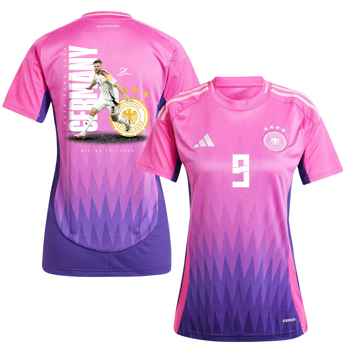 Niclas Füllkrug 9 Signed Game-changer Germany National Team 2024 Away WOMEN Jersey - Purple