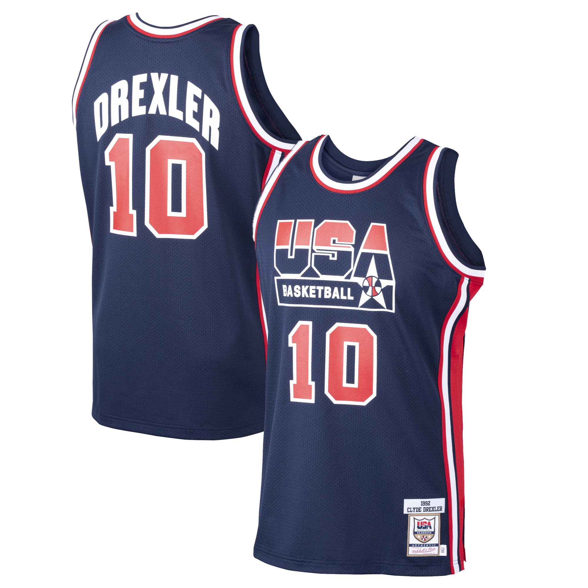 Clyde Drexler USA Basketball Mitchell & Ness 1992 Dream Team Authentic Jersey - Navy