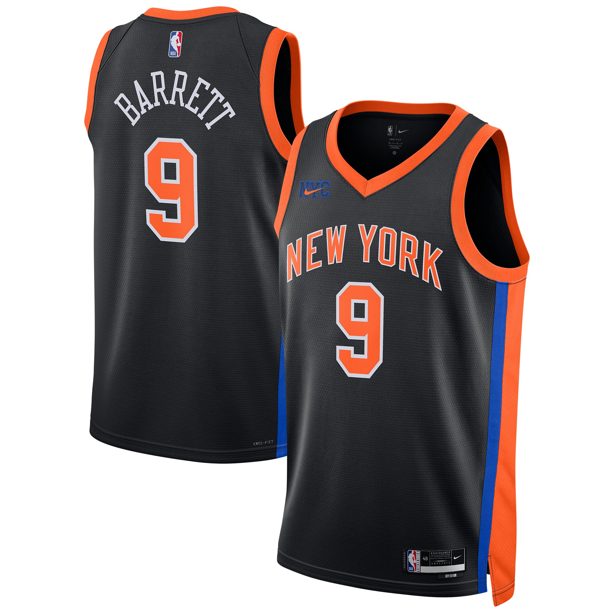 RJ Barrett New York Knicks  Unisex 2022\/23 Swingman Jersey - City Edition - Black