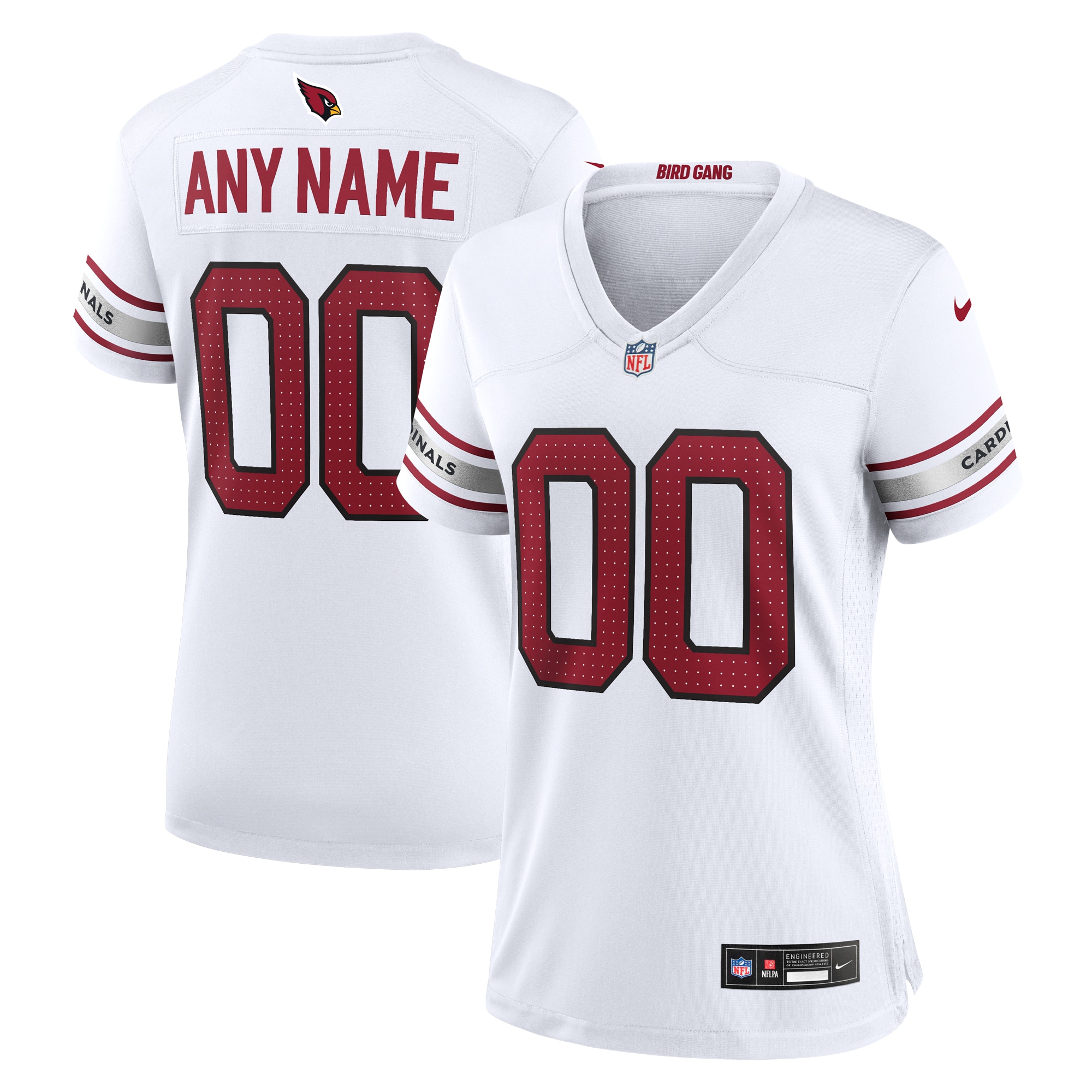 Arizona Cardinals  Women's Custom Game Jersey - White