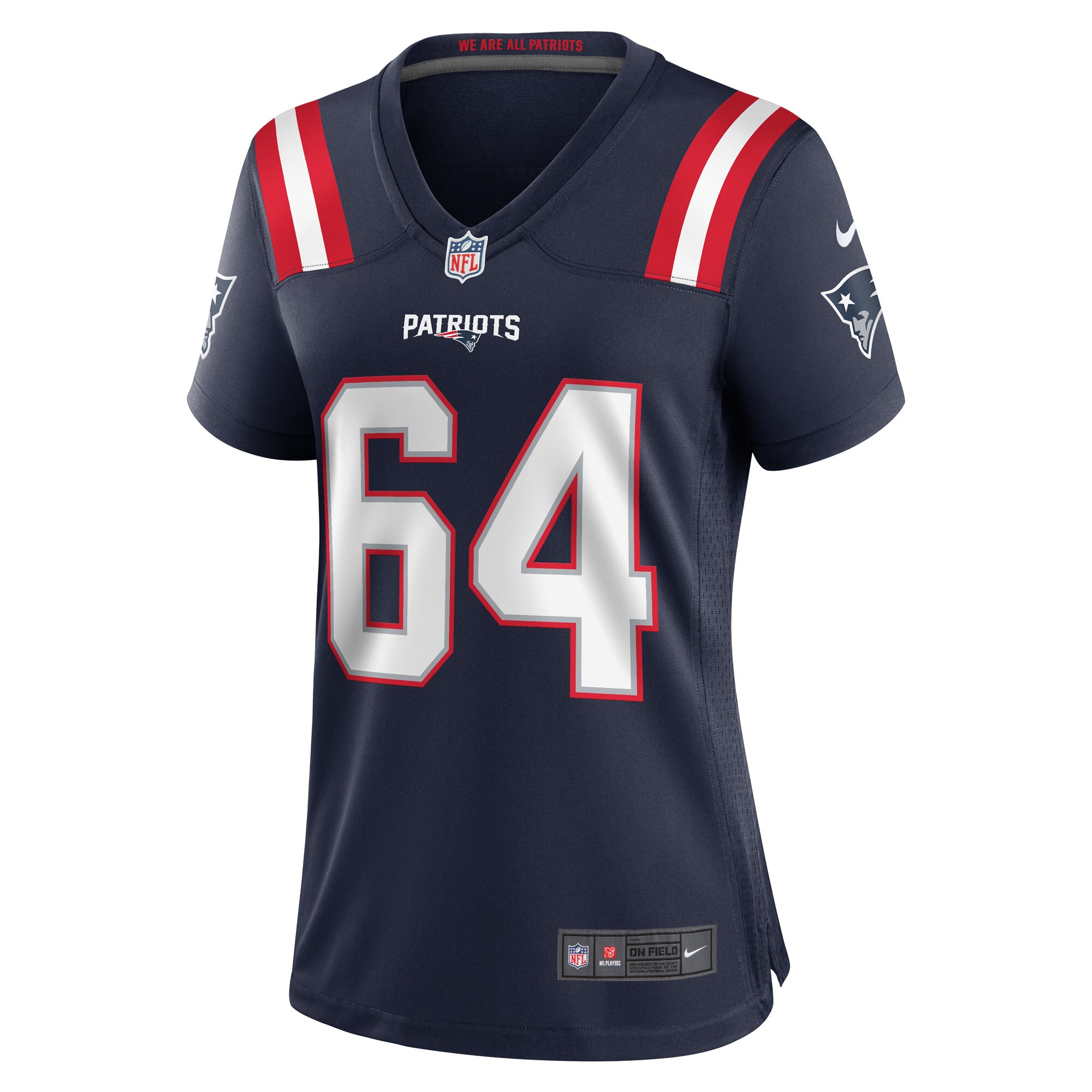 Andrew Stueber New England Patriots  Women's Game Player Jersey - Navy