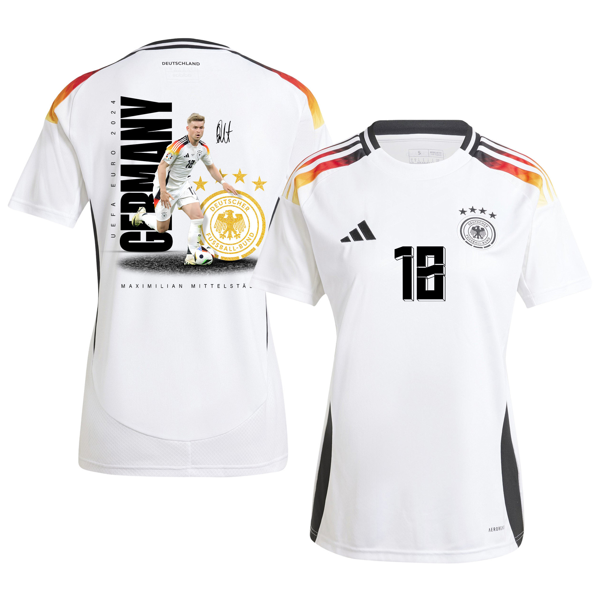 Maximilian Mittelstädt 18 Signed Game-changer Germany National Team 2024 Home WOMEN Jersey - White
