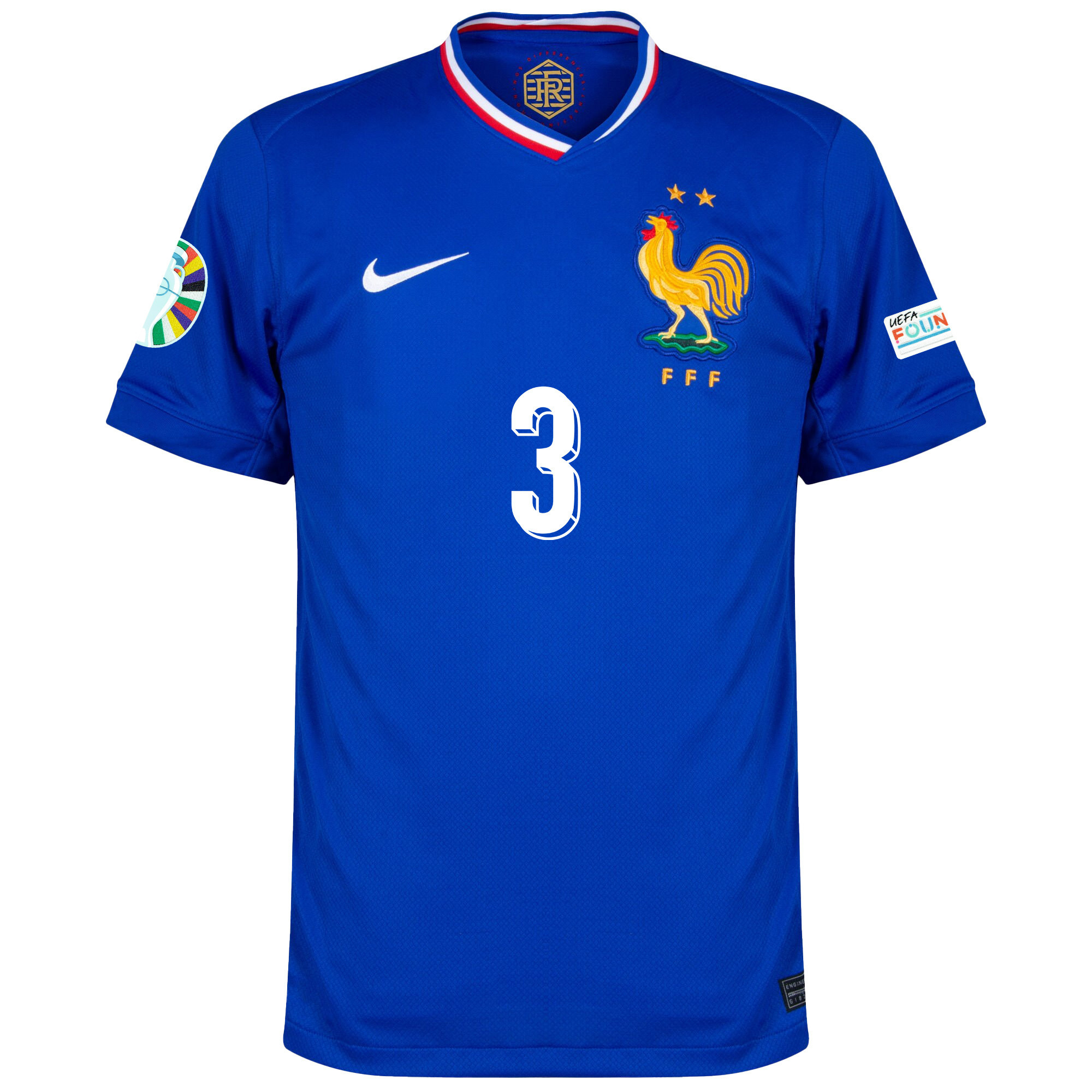 Ferland Mendy 3 France National Team 2024/25 Home Jersey - Euro UEFA Patch - Men, Blue