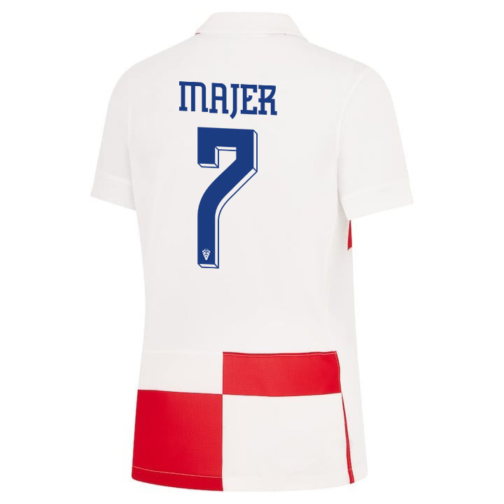 Lovro Majer 7 Croatia National Team 2024 Home WOMEN Jersey - White