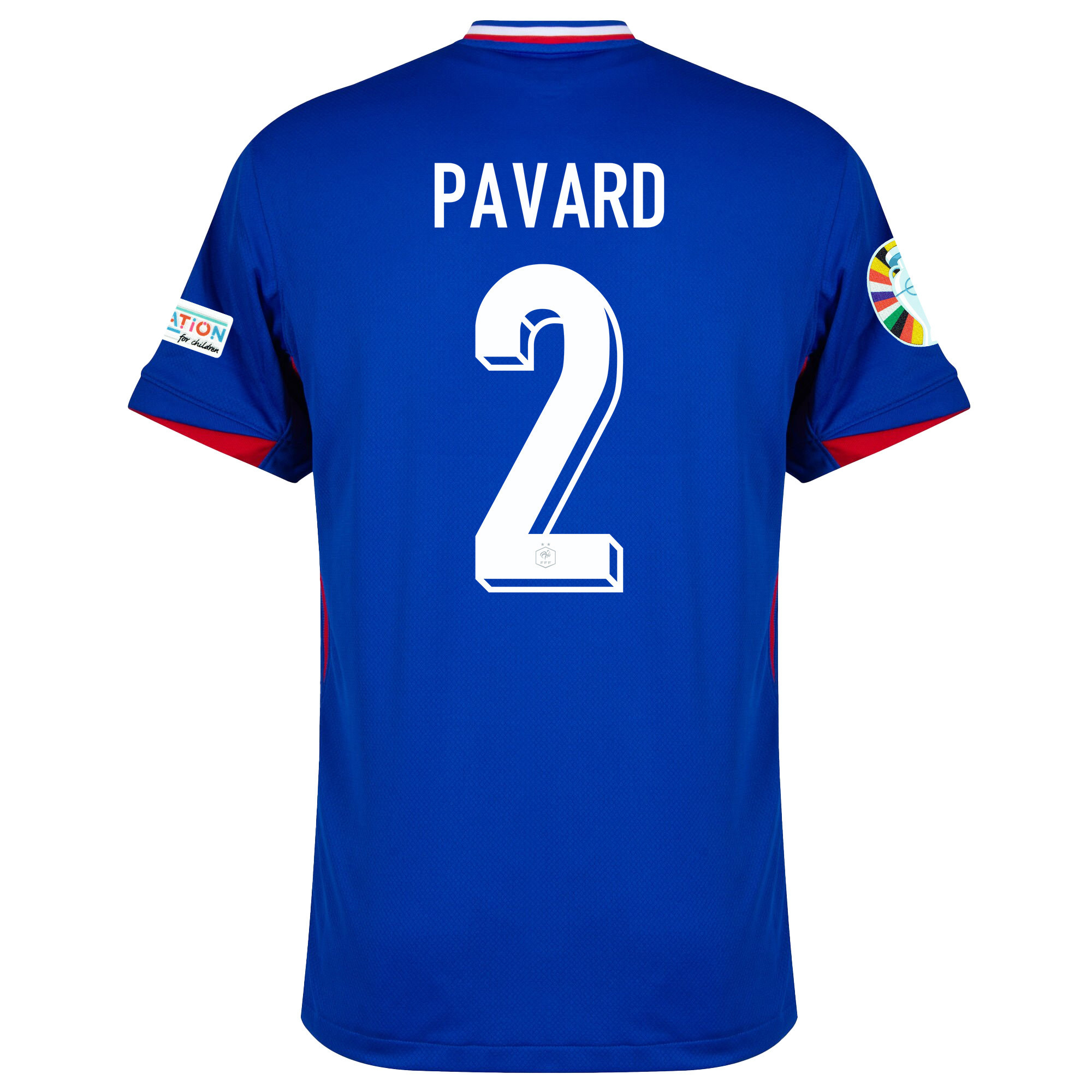 Benjamin Pavard 2 France National Team 2024/25 Home Jersey - Euro UEFA Patch - Men, Blue