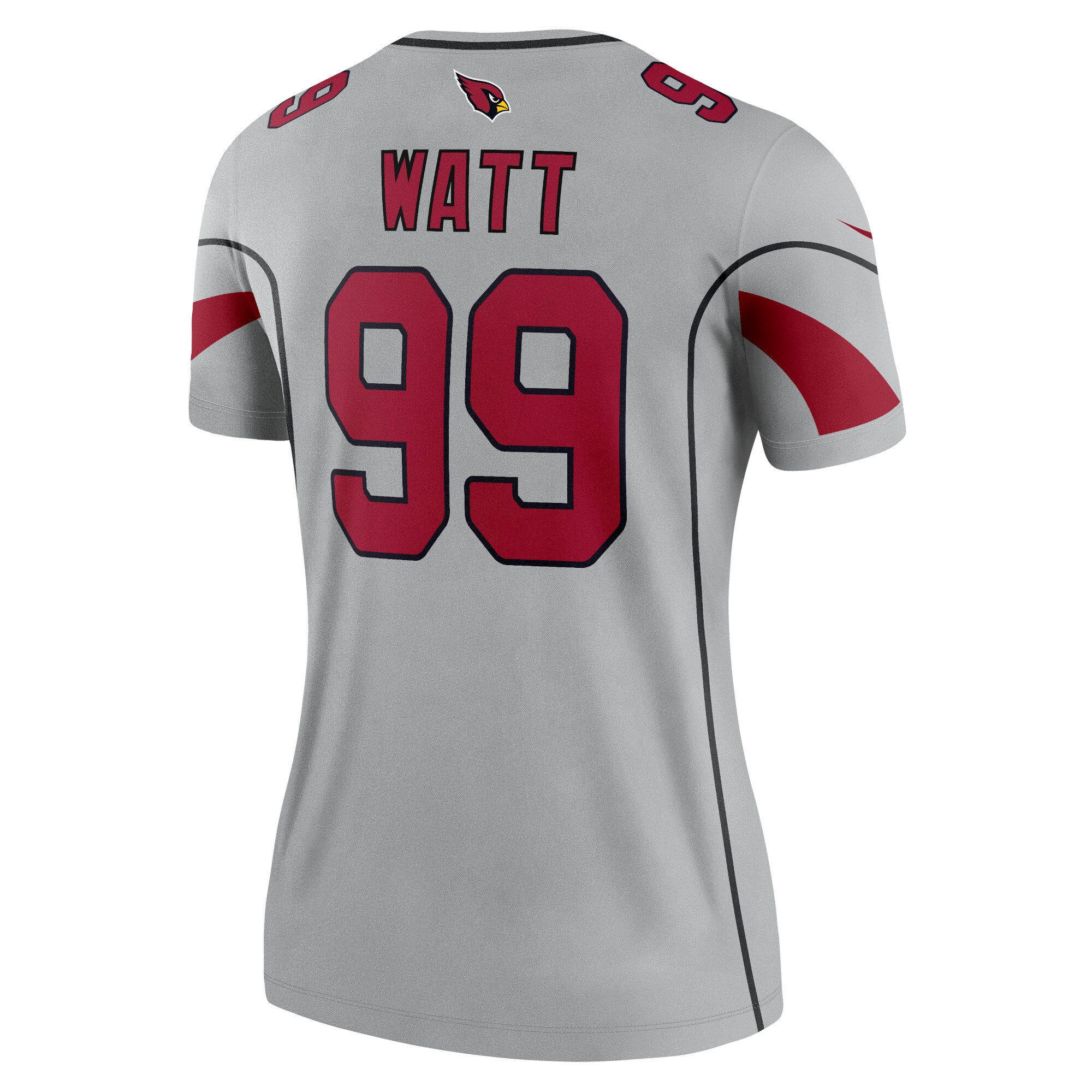 J.J. Watt Arizona Cardinals  Women's Inverted Legend Jersey - Gray