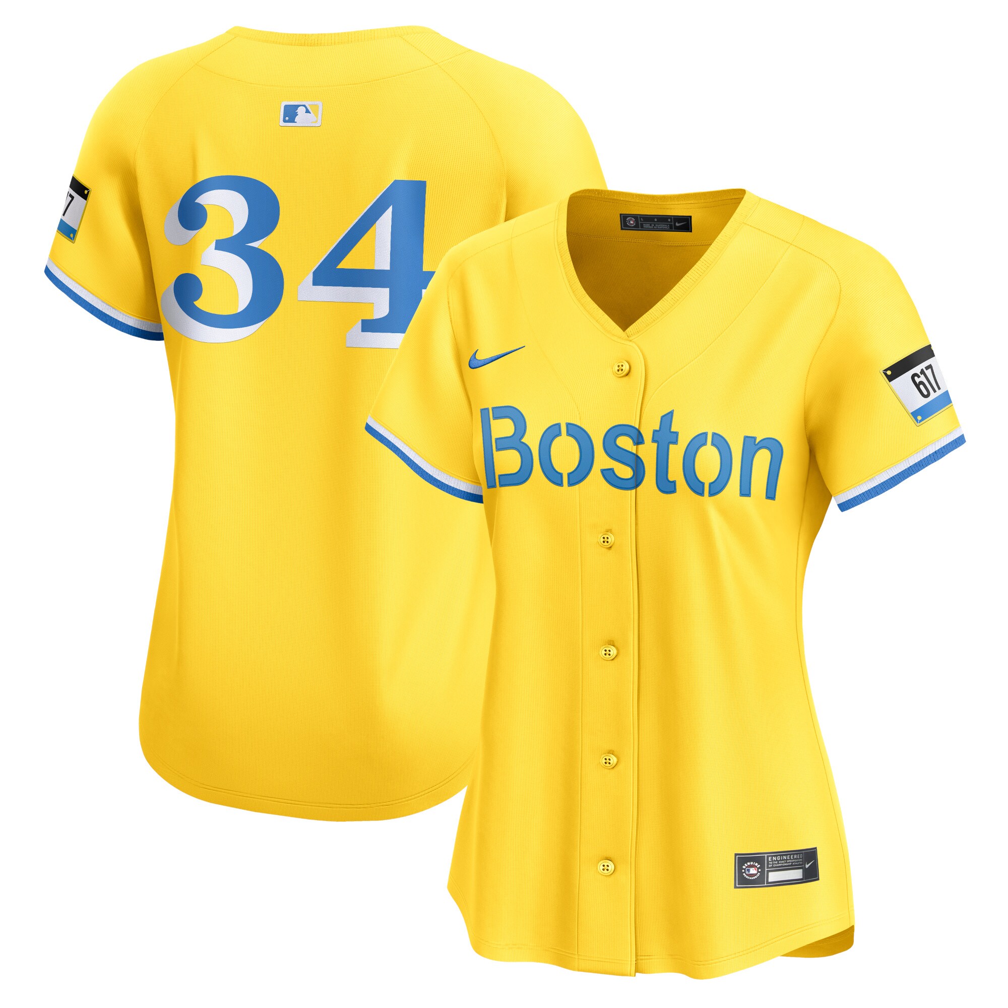 David Ortiz Boston Red Sox  Women's City Connect Retired Player Jersey - Gold