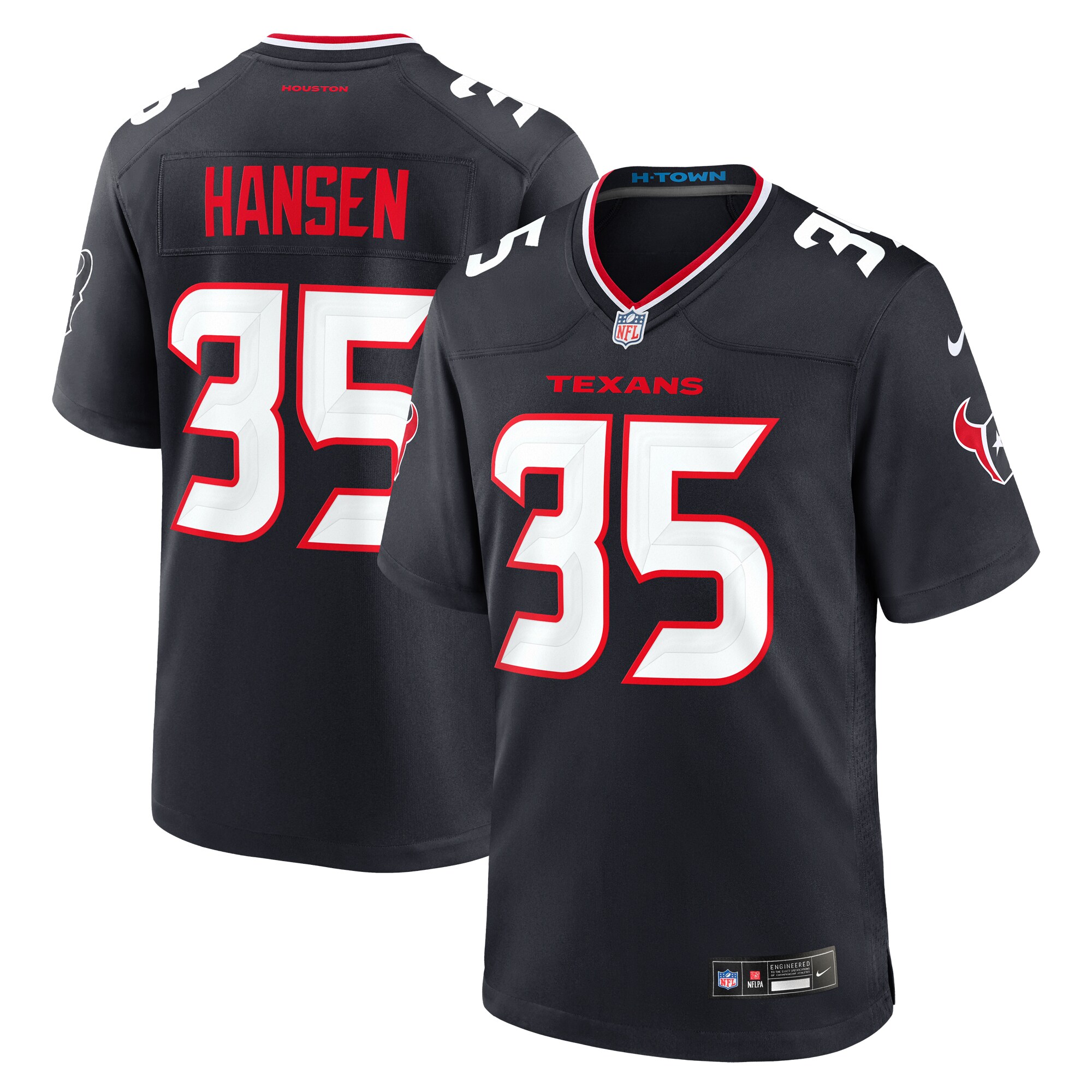 Jake Hansen Houston Texans  Team Game Jersey -  Navy