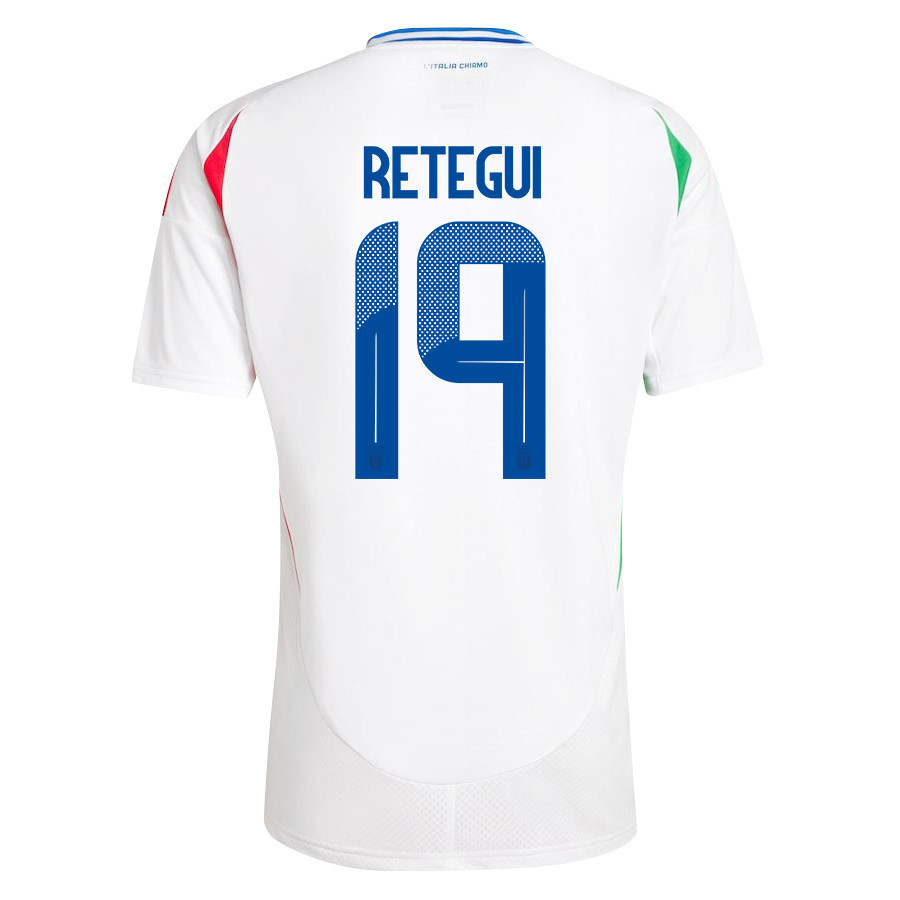 Mateo Retegui 19 Italy National Team 2024/25 Away Men Jersey - White
