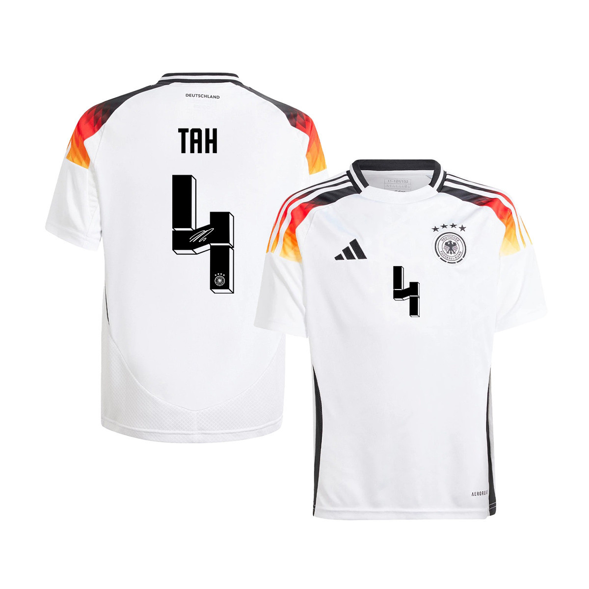 Jonathan Tah 4 Signed Germany National Team 2024/25 YOUTH Jersey Autographed - Home