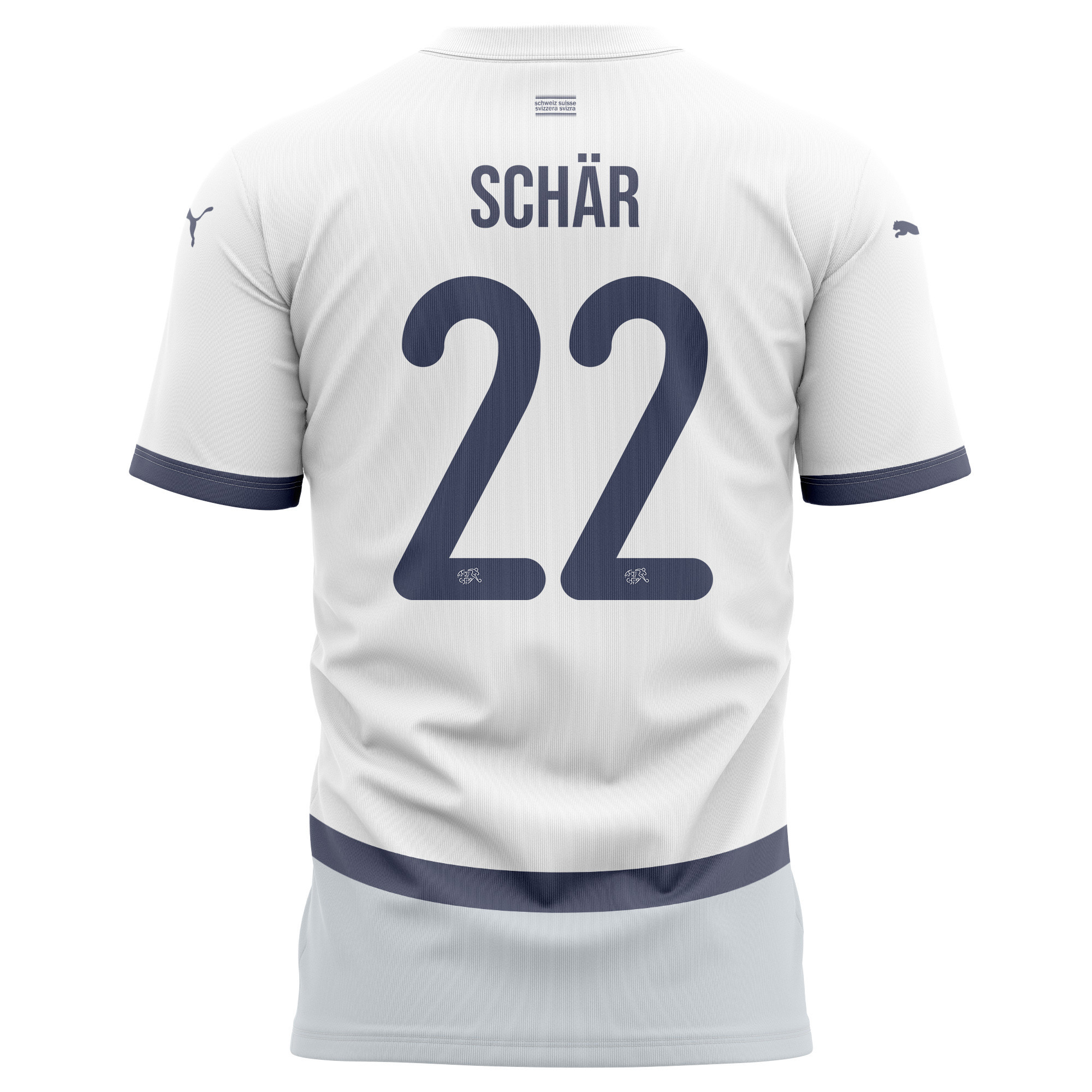 Fabian Schär 22 Switzerland National Team 2024/25 Away Kits AOP T-shirt - White