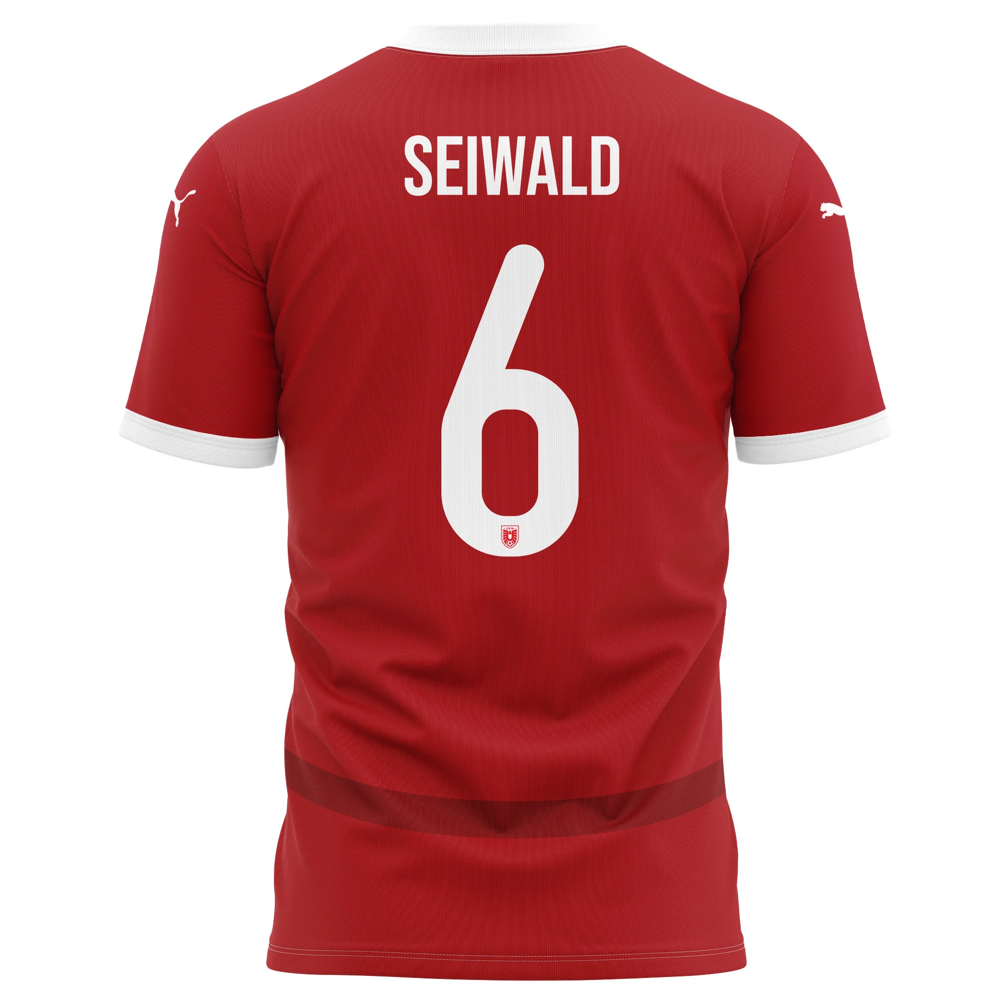 Nicolas Seiwald 6 Austria National Team 2024/25 Home Kits AOP T-shirt - Red