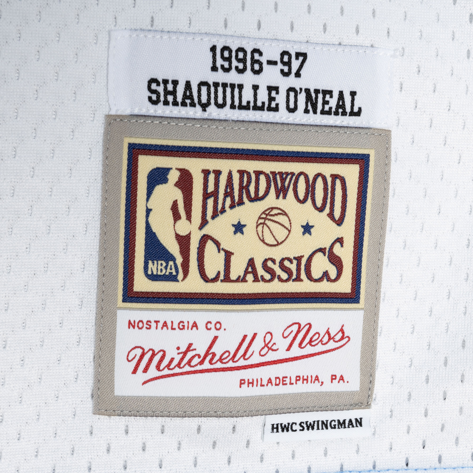 Shaquille O'Neal Los Angeles Lakers Mitchell & Ness Hardwood Classics 1996\/97 Split Swingman Jersey - Powder Blue\/White