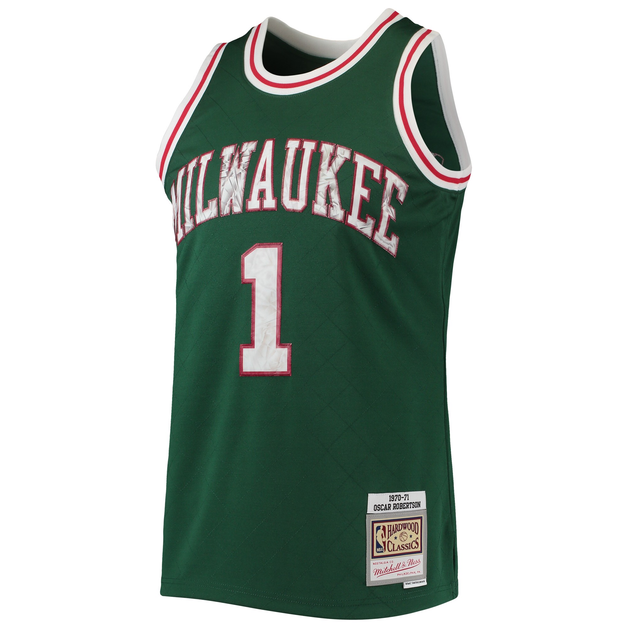 Oscar Robertson Milwaukee Bucks Mitchell & Ness 1996\/97 Hardwood Classics NBA 75th Anniversary Diamond Swingman Jersey - Green