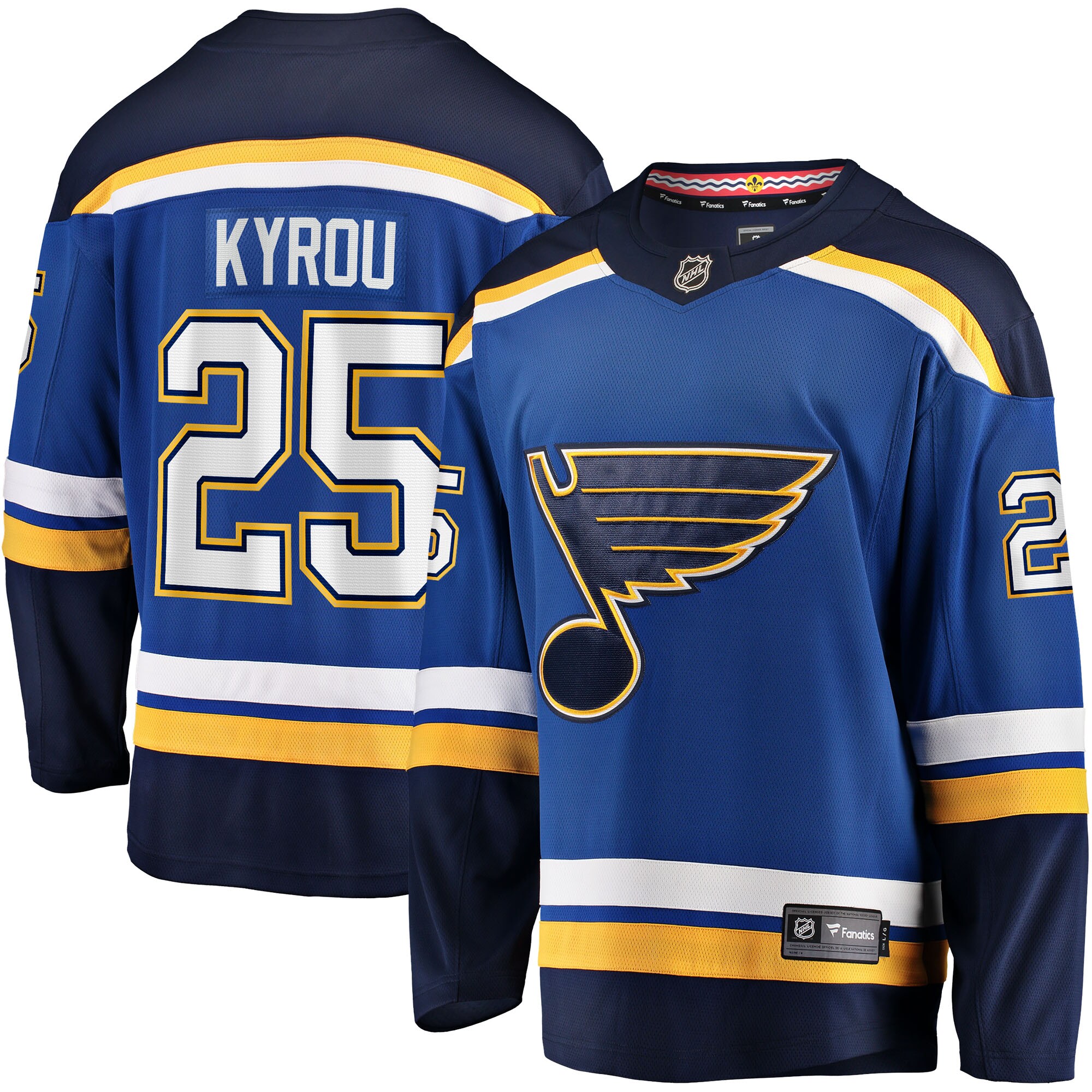 Jordan Kyrou St. Louis Blues Fanatics Home Team Breakaway Player Jersey - Blue