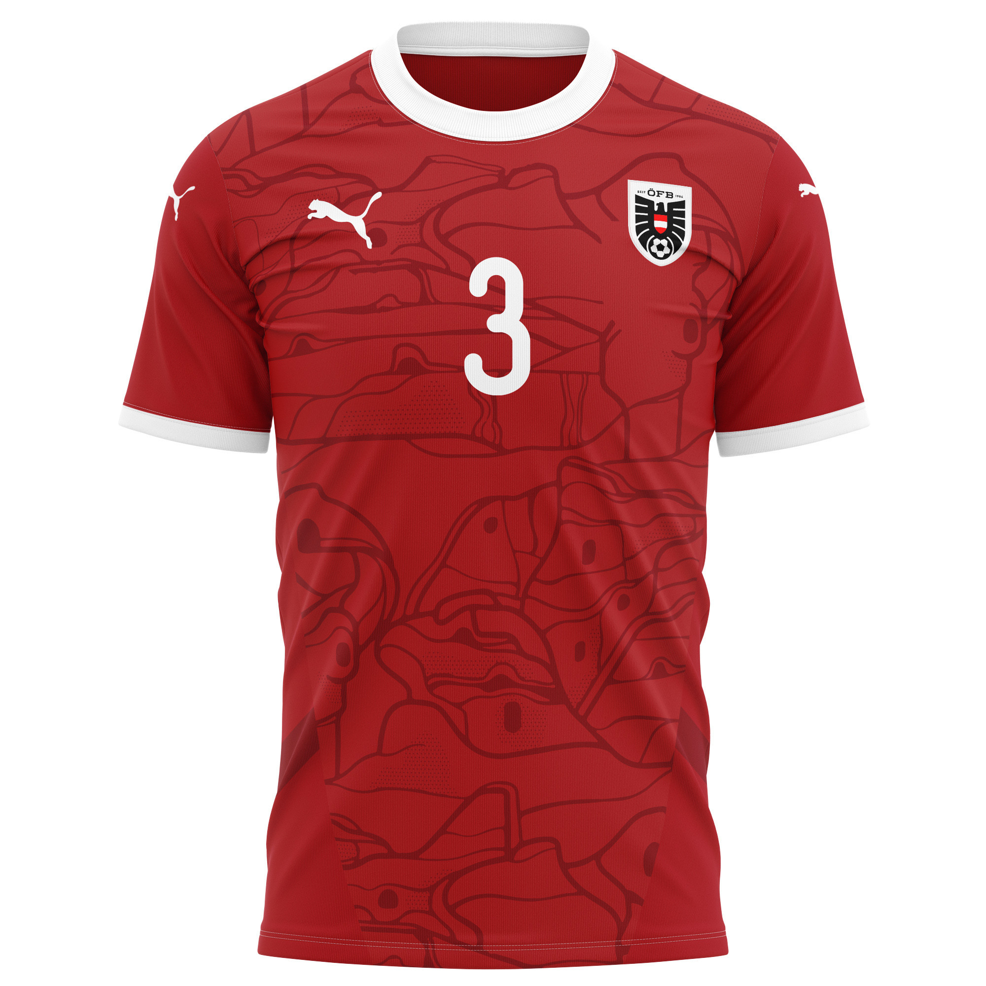 Kevin Danso 3 Austria National Team 2024/25 Home Kits AOP T-shirt - Red