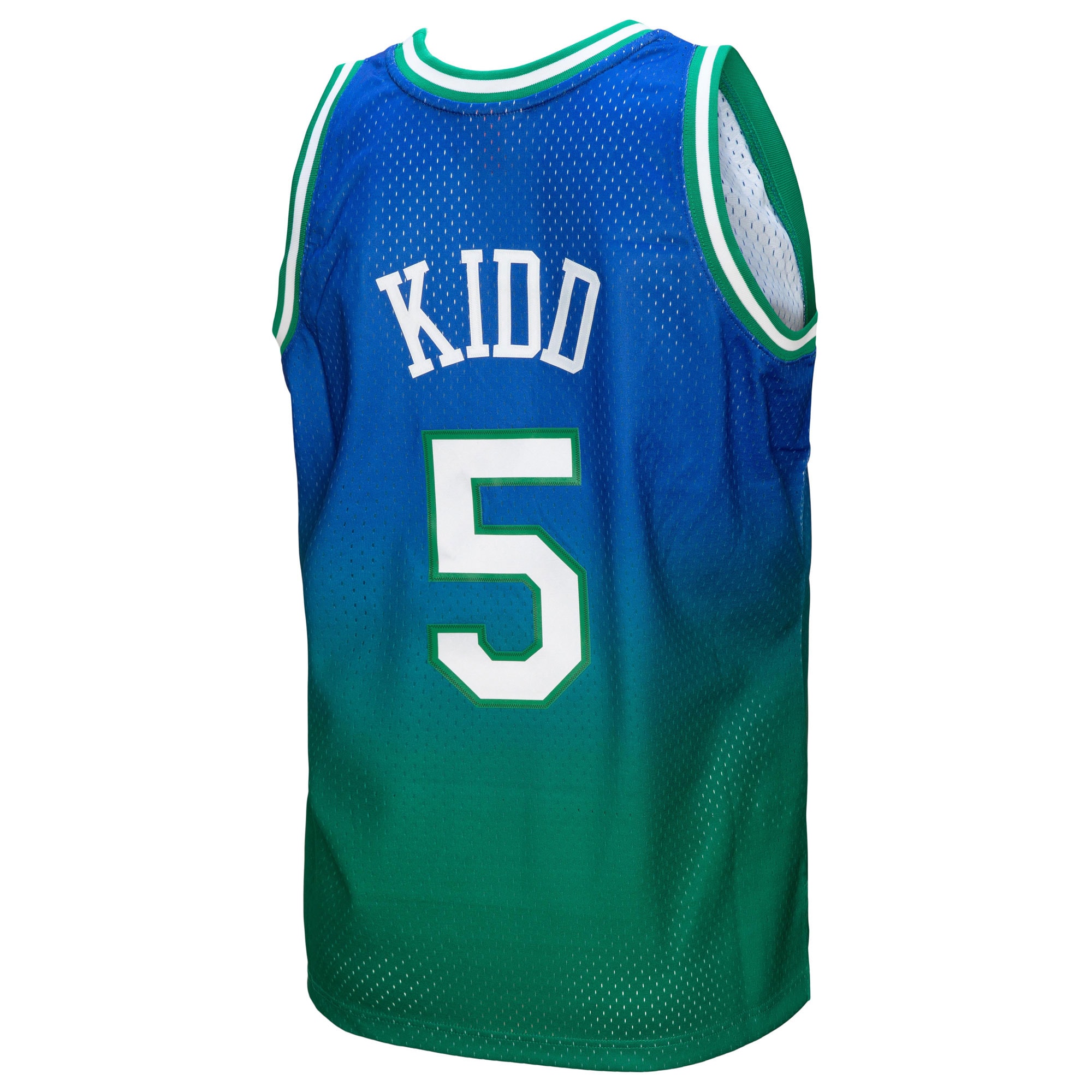 Jason Kidd Dallas Mavericks Mitchell & Ness 1994\/95 Hardwood Classics Fadeaway Swingman Player Jersey - Green\/Navy