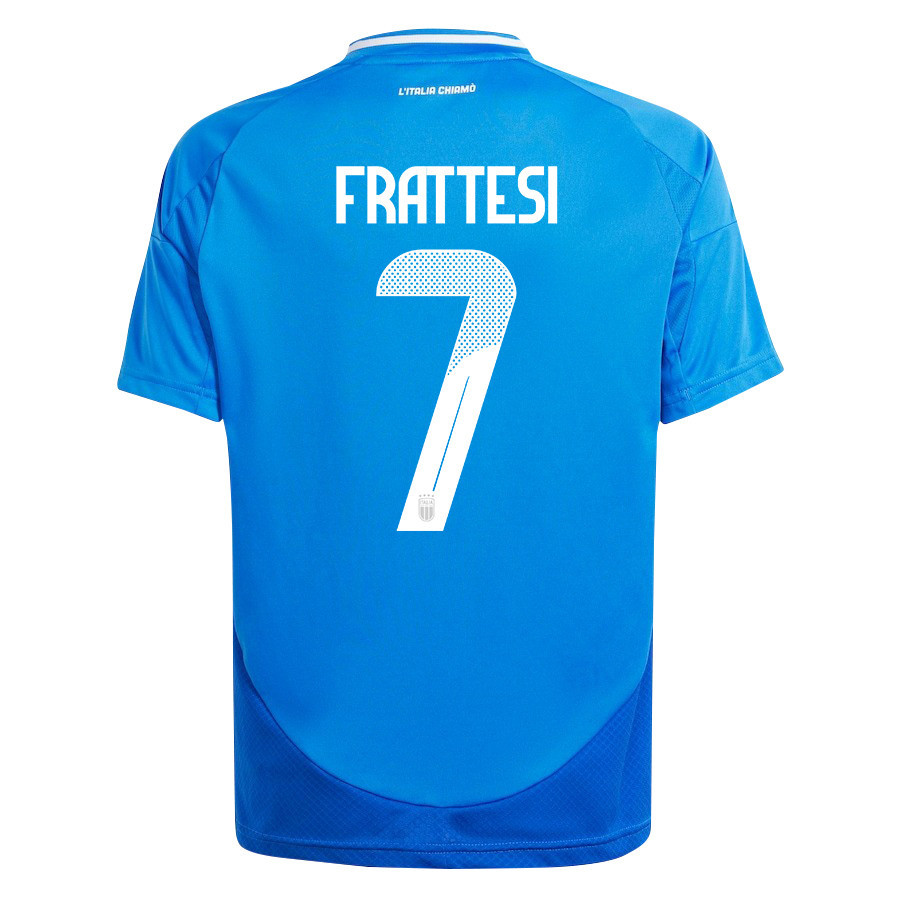 Davide Frattesi 7 Italy National Team 2024/25 Home YOUTH Jersey - Blue