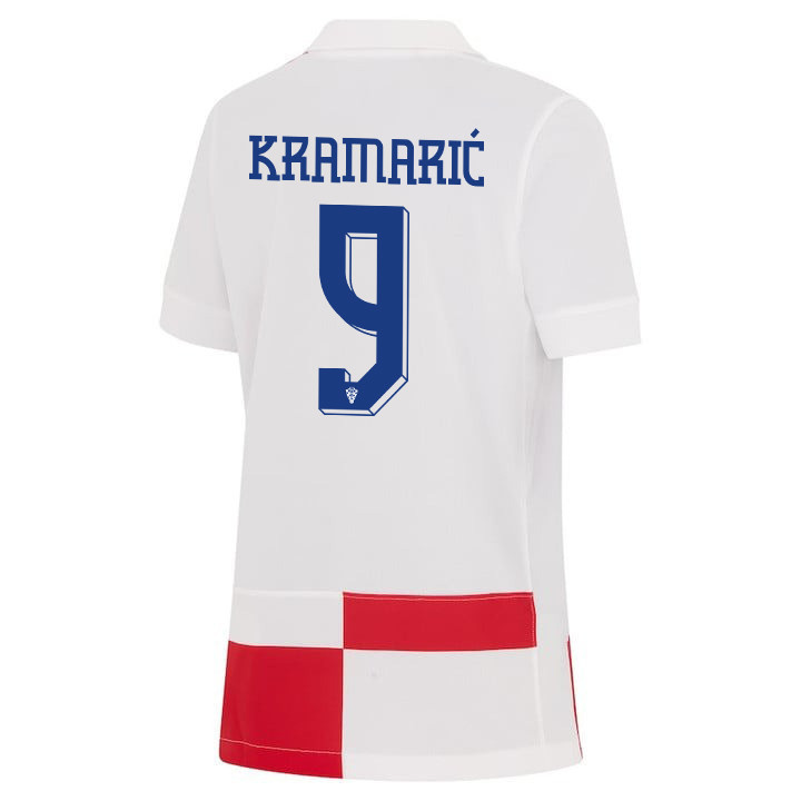 Andrej Kramarić 9 Croatia National Team 2024 Home YOUTH Jersey - White