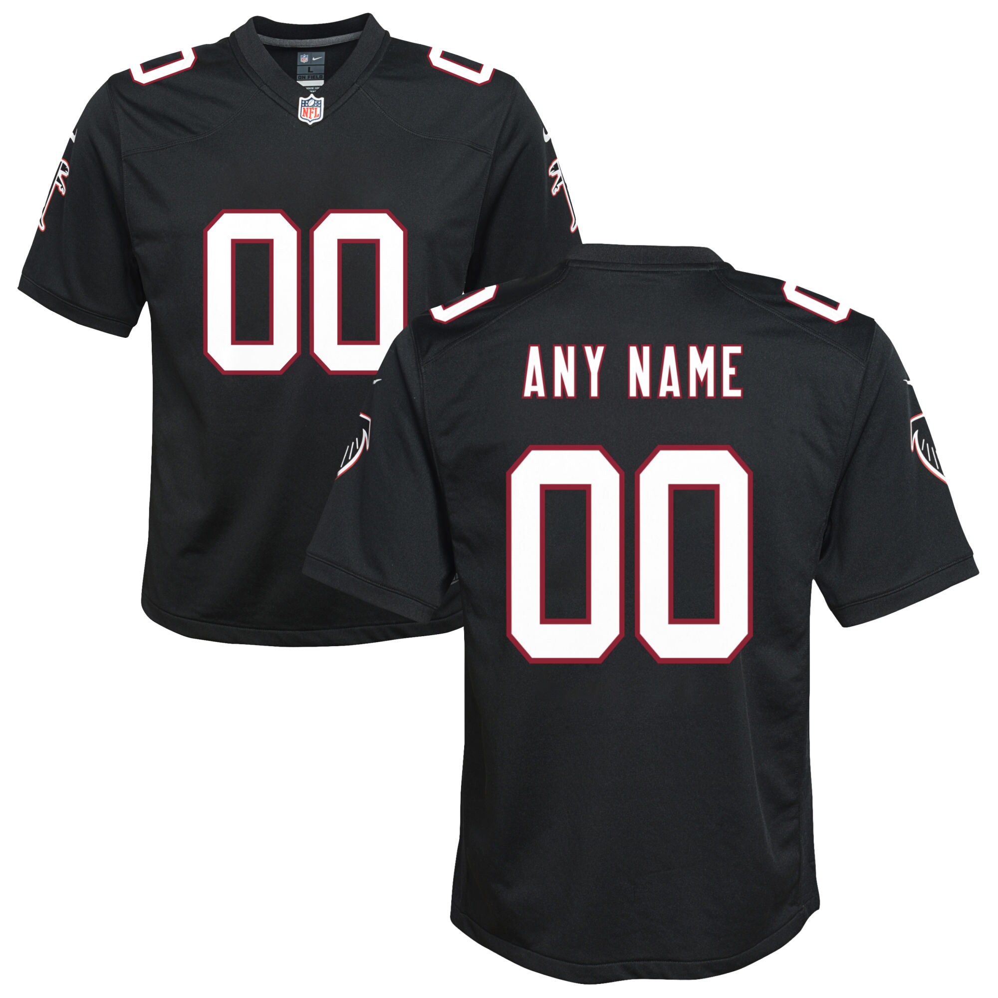 Atlanta Falcons  Youth Throwback Custom Game Jersey - Black