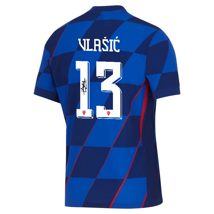 Nikola Vlašić 13 Signed Croatia National Team 2024 Away Men Jersey Autographed - Navy