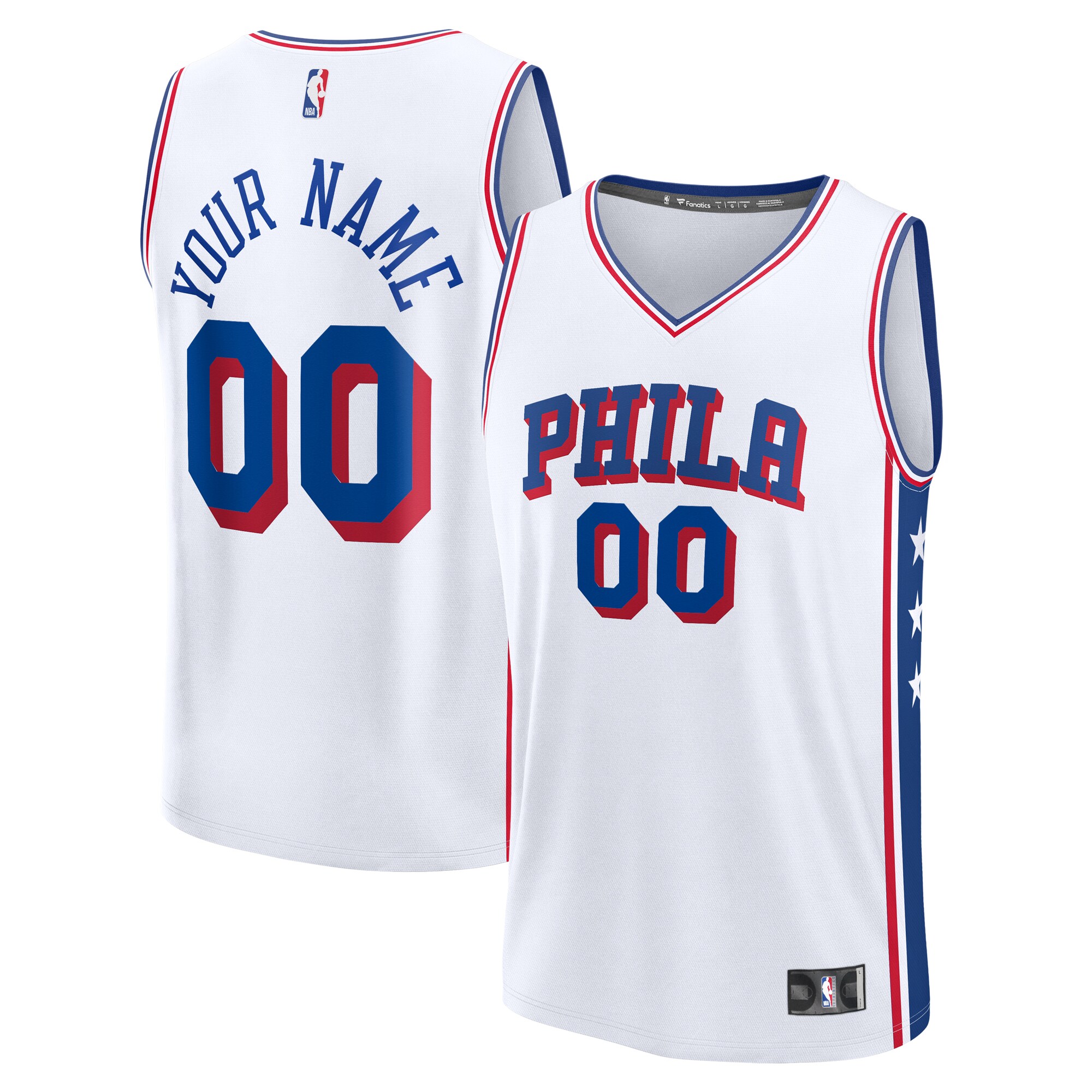 Philadelphia 76ers Fanatics Youth Custom Fast Break Jersey - White - Association Edition