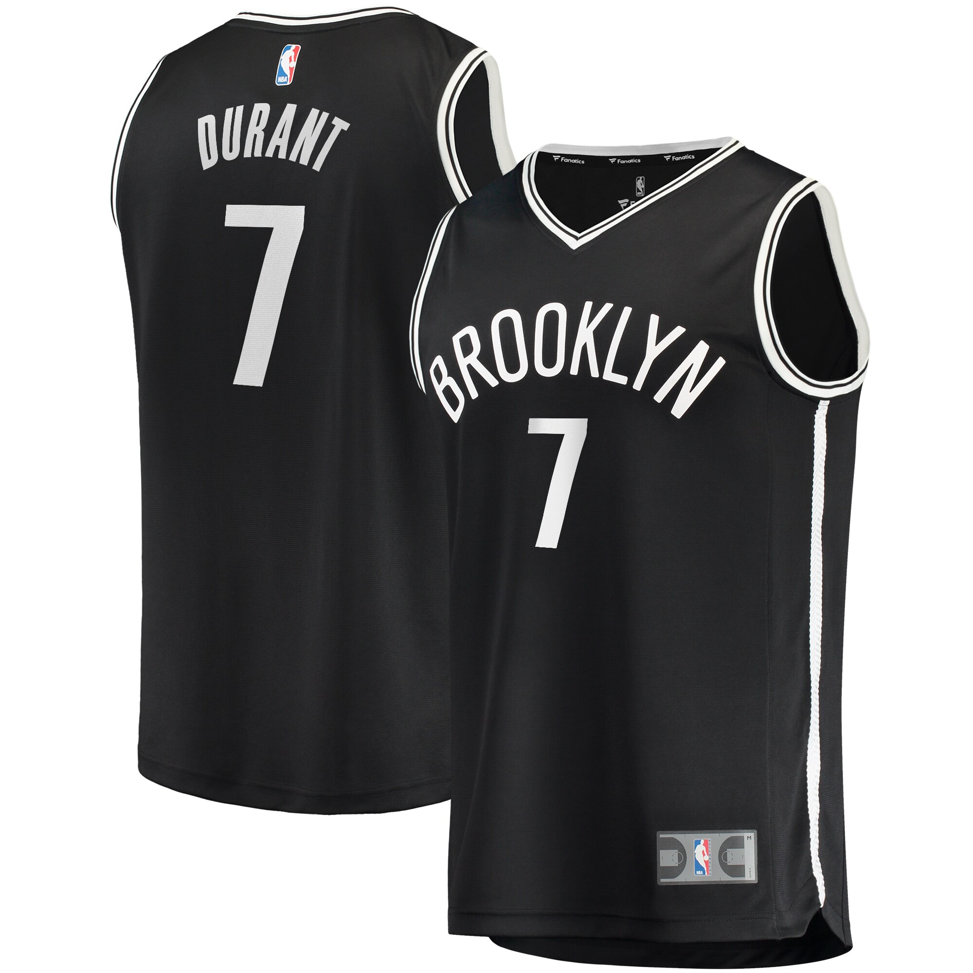 Kevin Durant Brooklyn Nets Fanatics 2019\/20 Fast Break Replica Jersey Black - Icon Edition