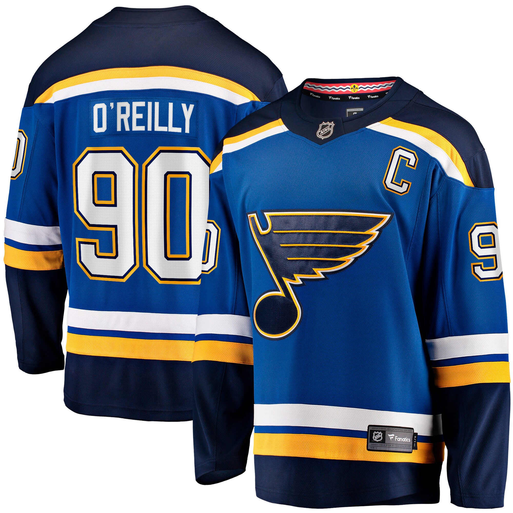 Ryan O'Reilly St. Louis Blues Fanatics Home Captain Premier Breakaway Player Jersey - Blue