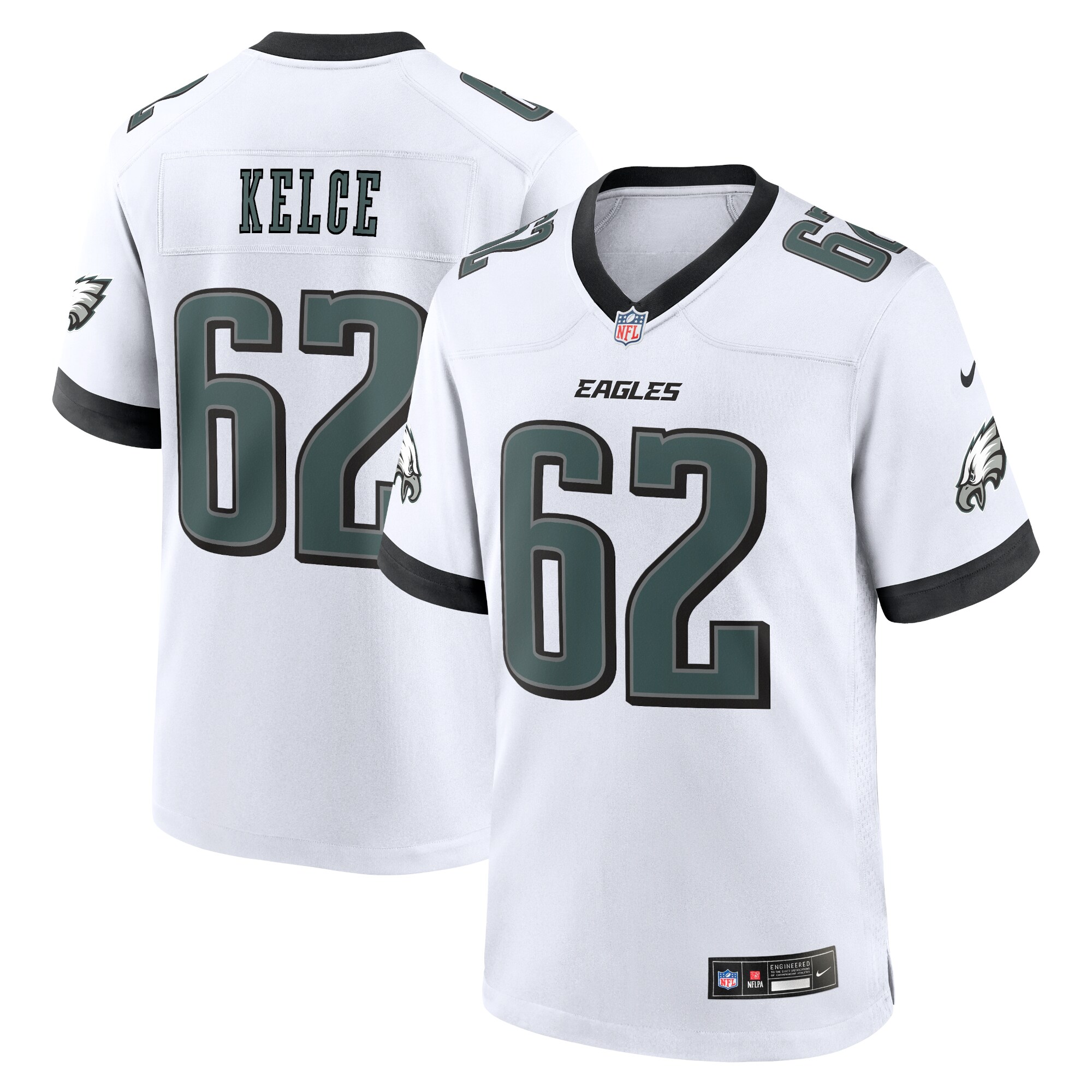 Jason Kelce Philadelphia Eagles  White Game Jersey - White