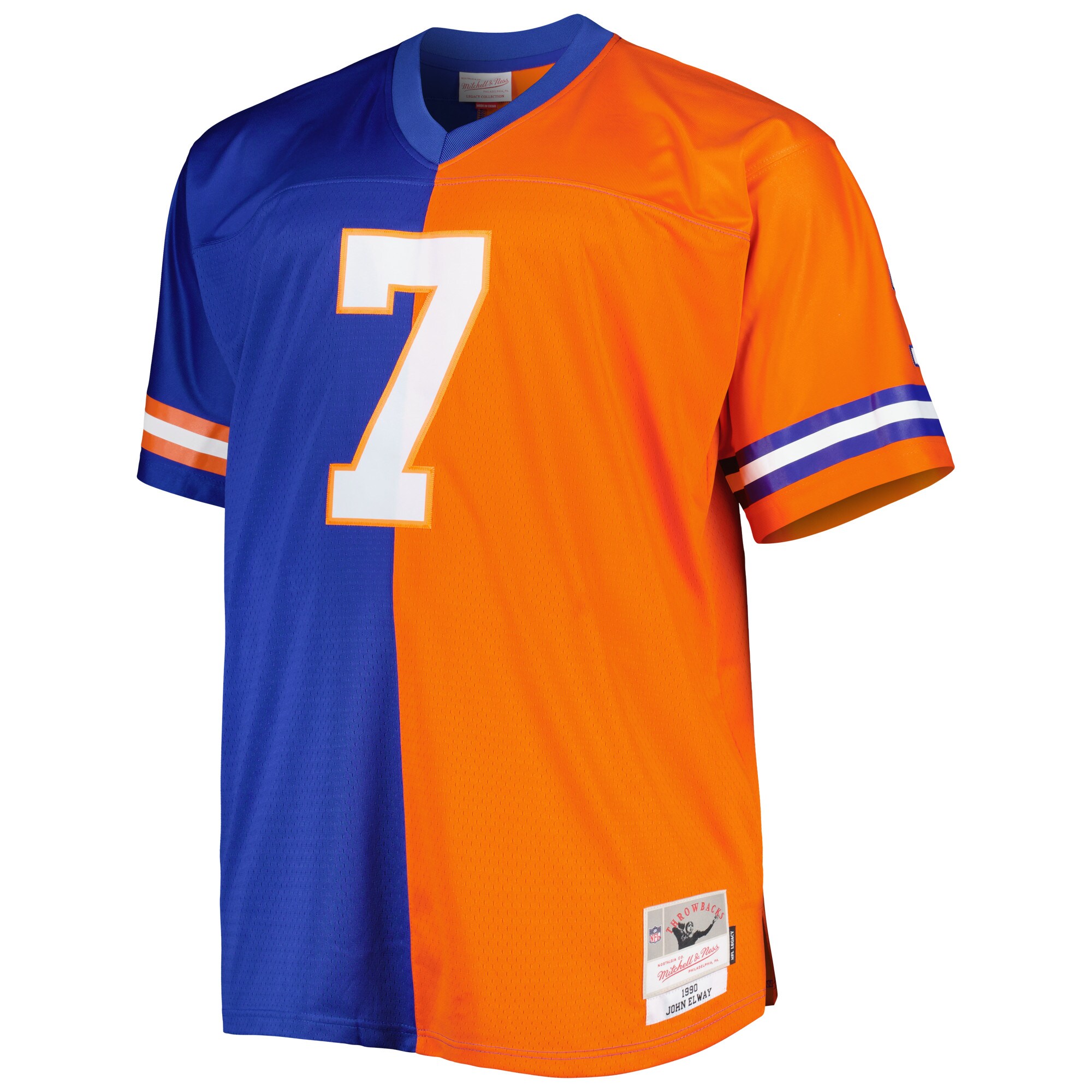 John Elway Denver Broncos Mitchell & Ness Big & Tall Split Legacy Retired Player Replica Jersey - Royal\/Orange